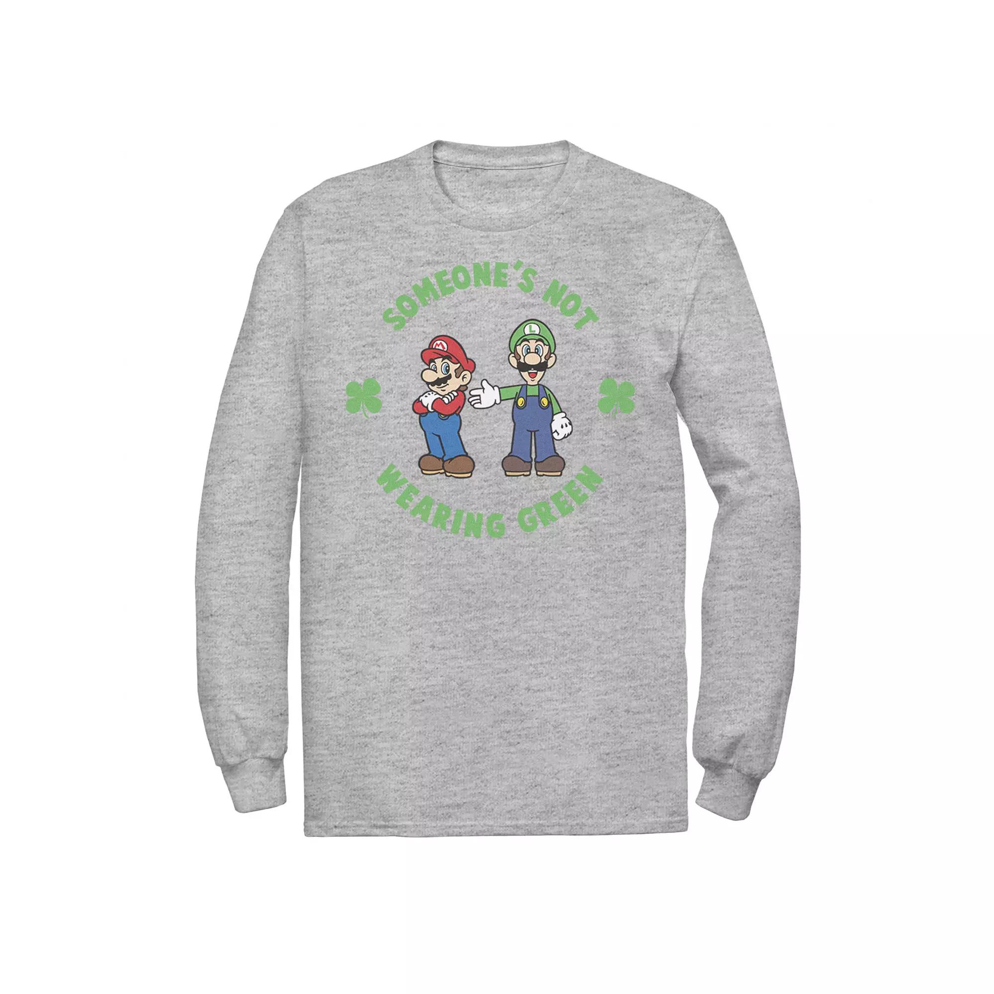 Men's Nintendo Super Mario St. Patty's Not Wearing Green Tee,  Product Image