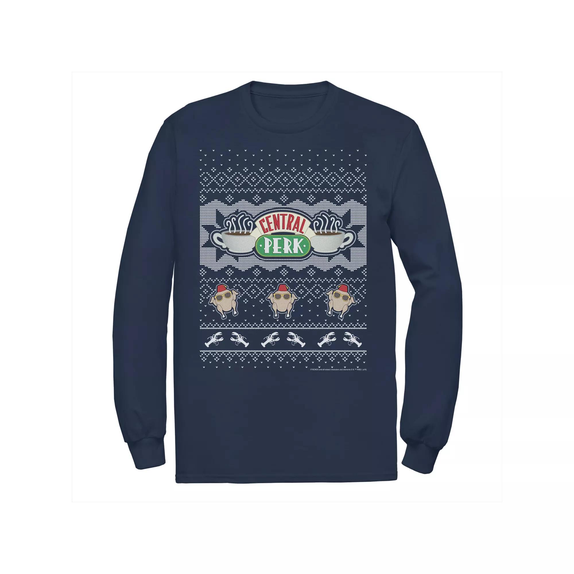 Men's Friends Central Perk Holiday Pattern Tee,  Product Image