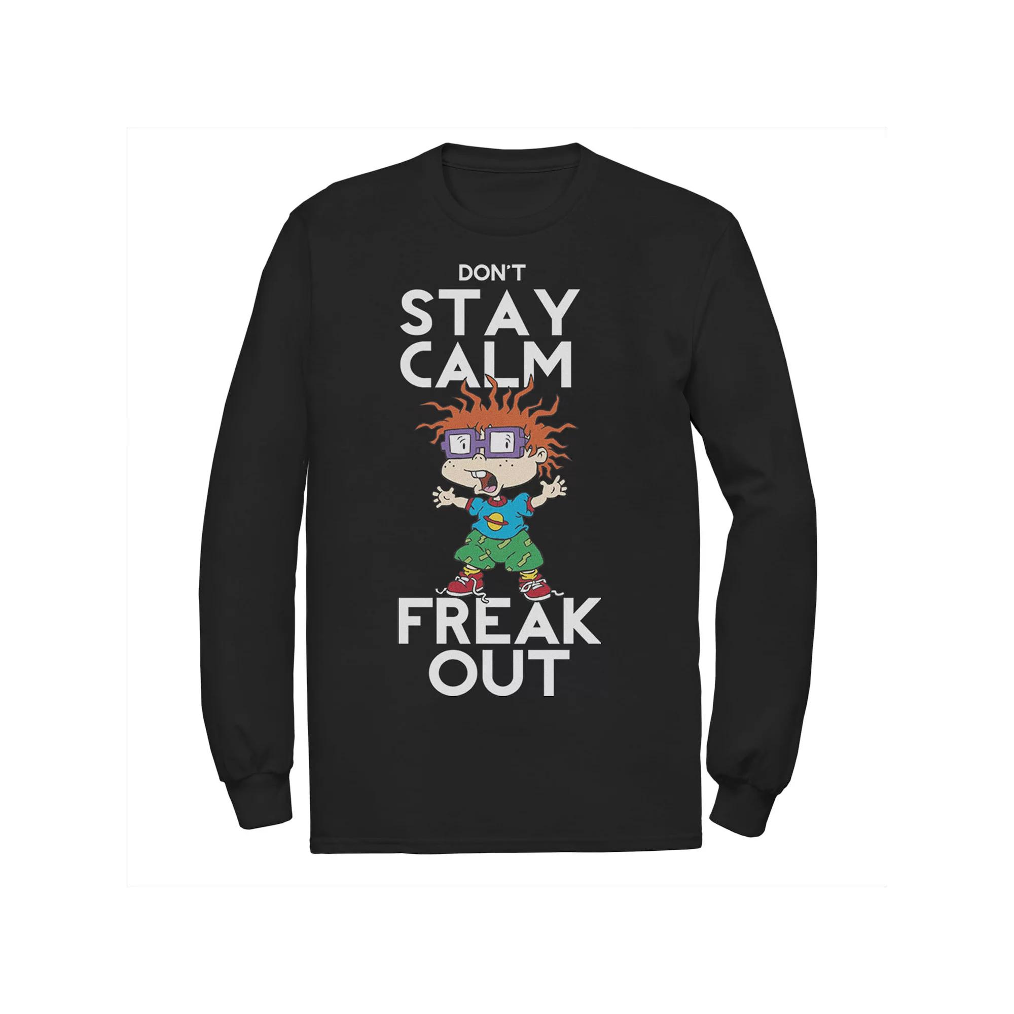 Men's Nickelodeon Rugrats Chuckie Don't Stay Calm Freak Out Long Sleeve Graphic Tee,  Product Image