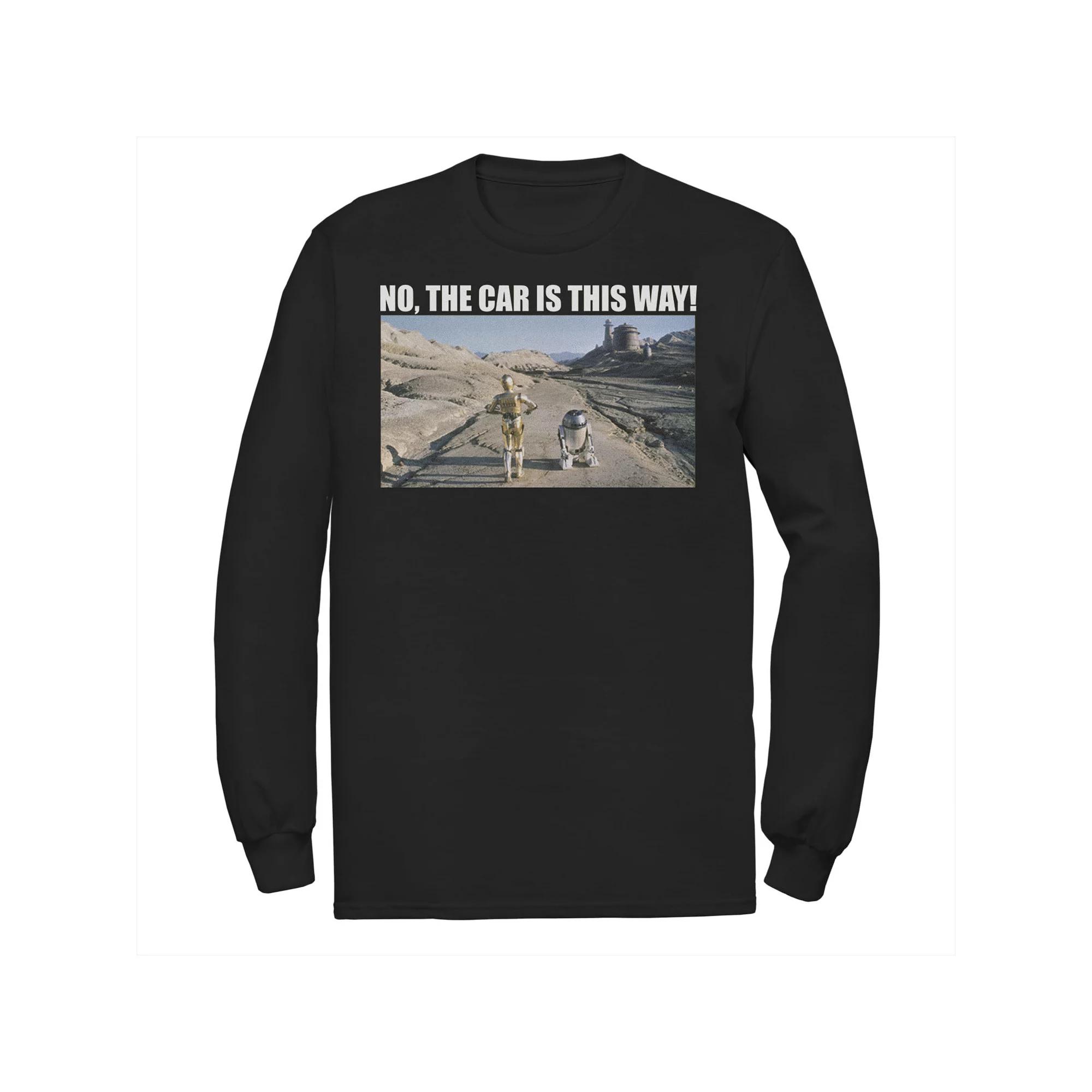 Men's Star Wars C-3PO & R2-D2 No The Car Is This Way Tee, Size: Large, Black Product Image