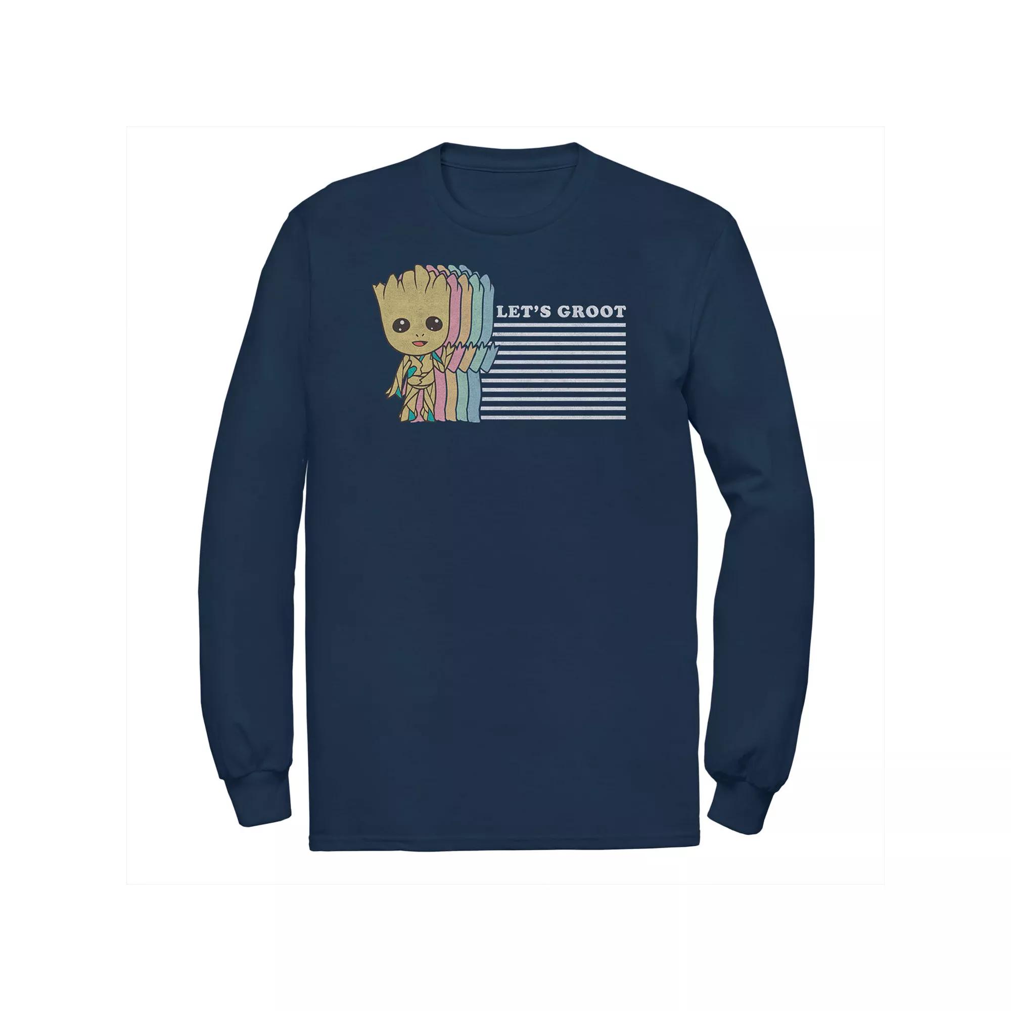 Big & Tall Marvel Guardians of the Galaxy Groot Striped Tee, Men's,  Product Image