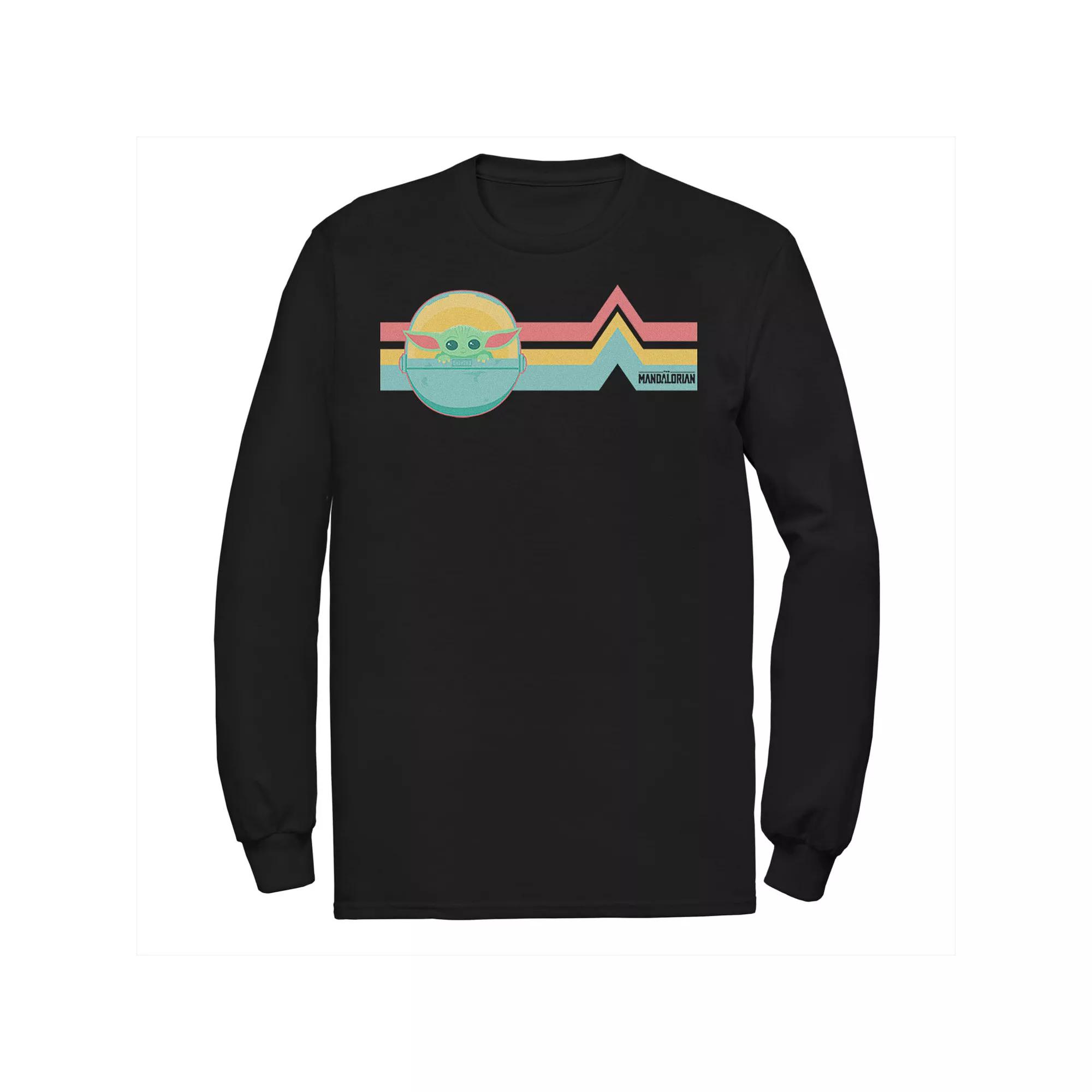 Men's Star Wars The Mandalorian The Child Rainbow Chest Lines Tee, Size: XXL, Blue Product Image