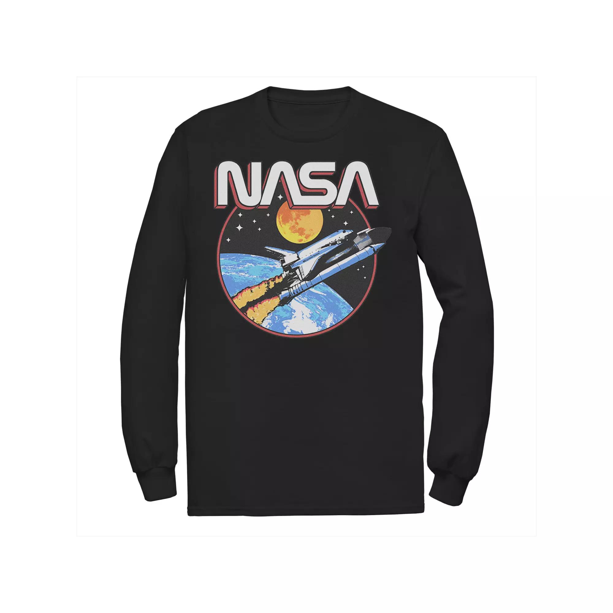 Mens NASA Retro Lift Off Space Long Sleeve Graphic Tee Product Image