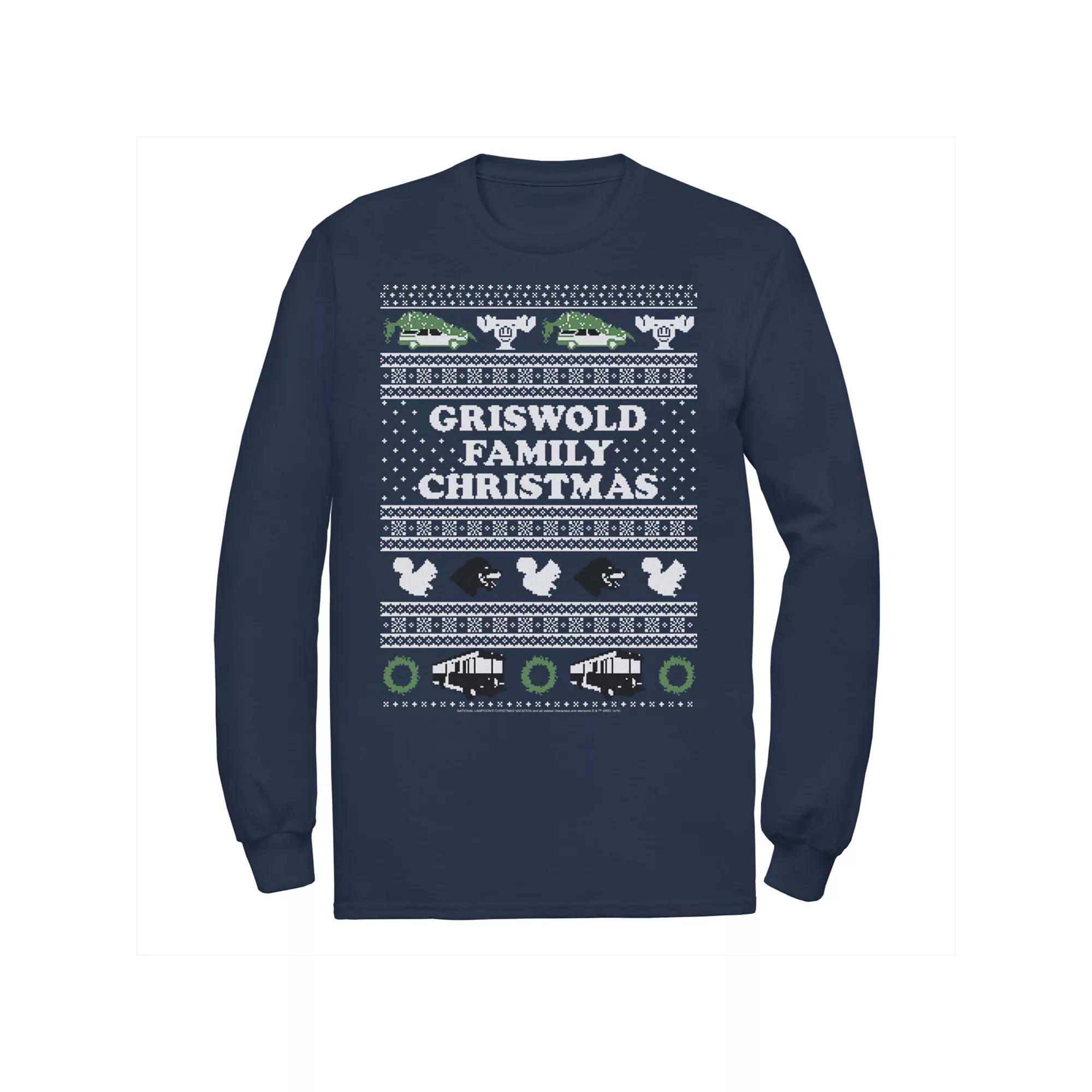 Men's National Lampoon's Christmas Vacation Logo Ugly Sweater Graphic Tee,  Product Image