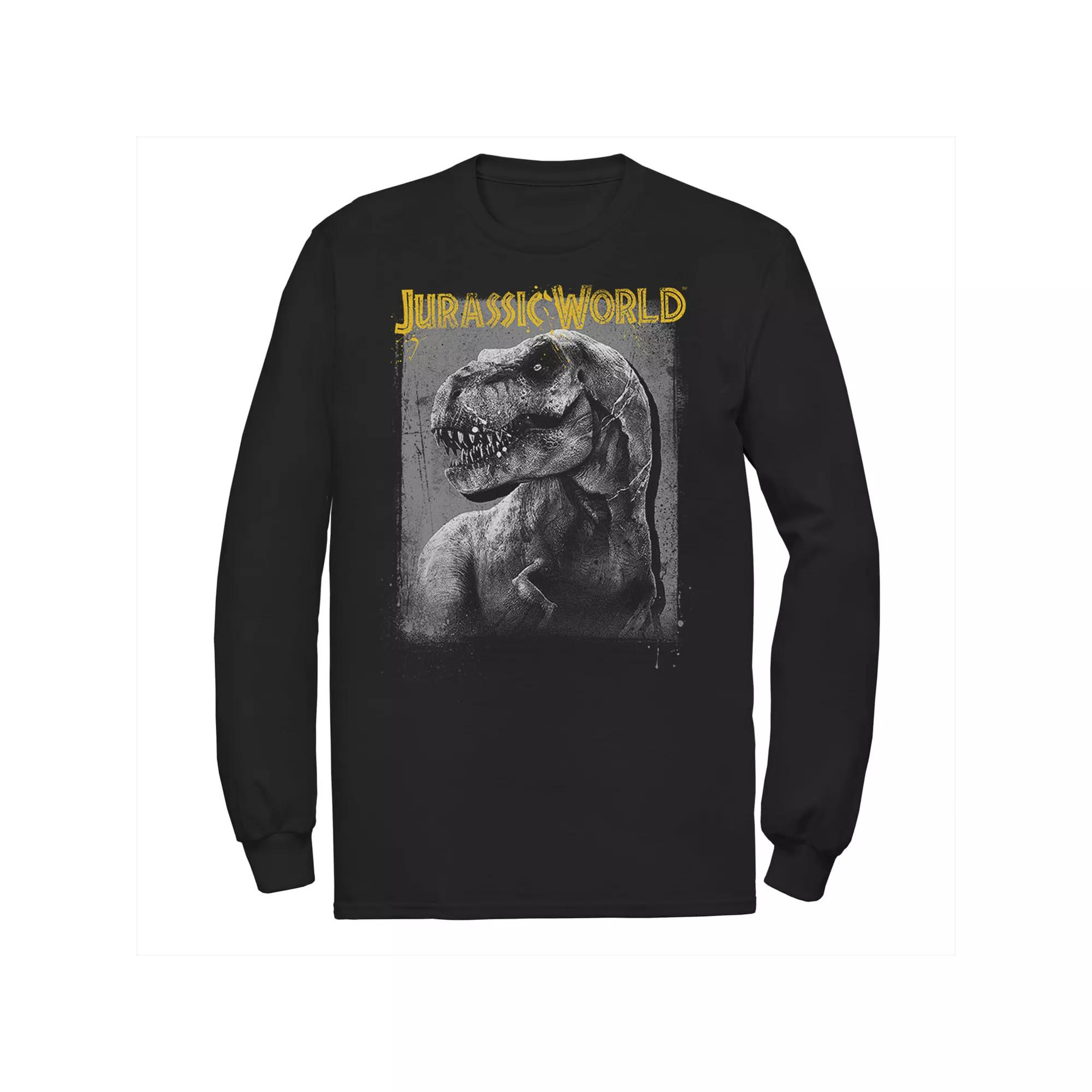 Men's Jurassic World T-Rex Profile Shading Long Sleeve Graphic Tee,  Product Image