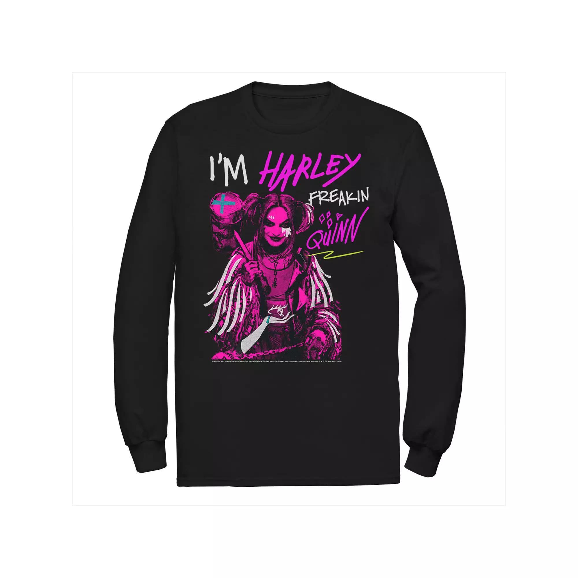 Men's Birds Of Prey I'm Harley Freakin' Quinn Long Sleeve Tee,  Product Image