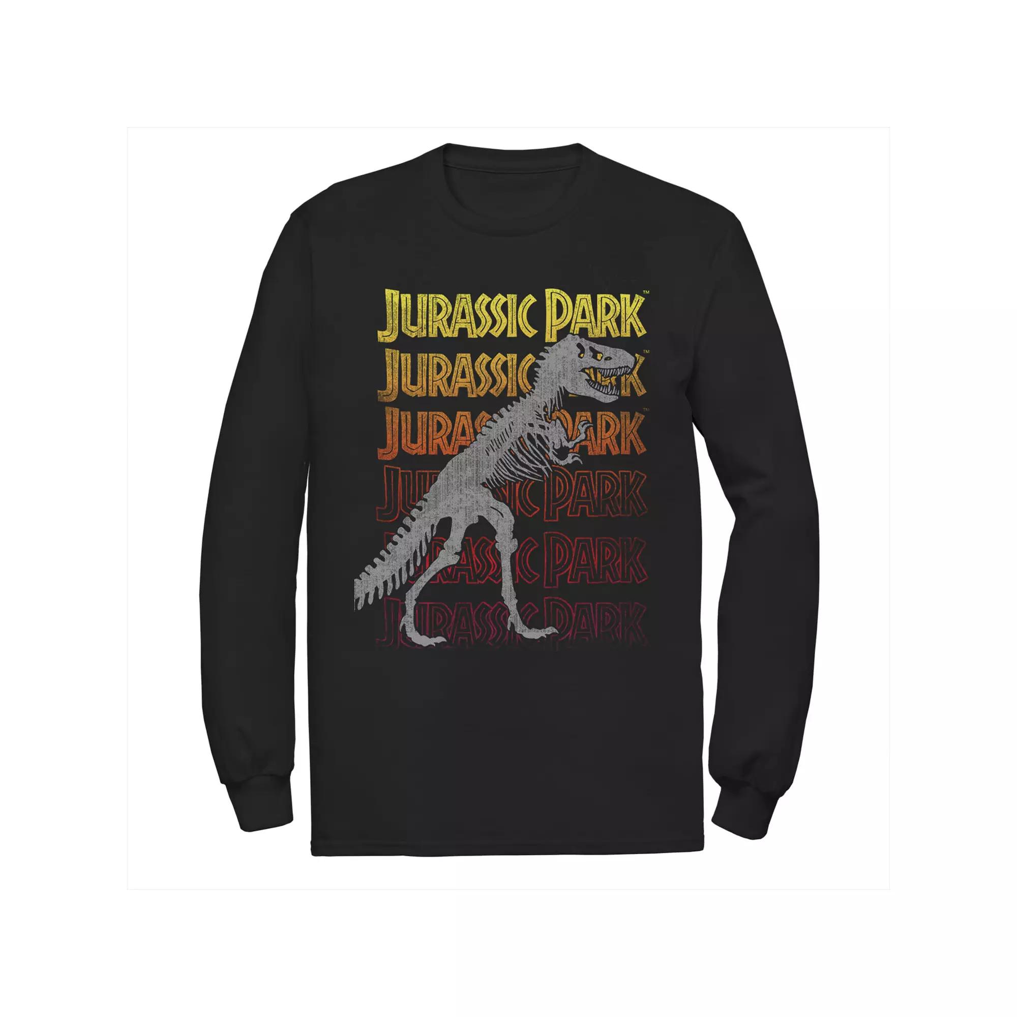 Men's Jurassic Park T-rex Skeleton Over Gradient Text Tee,  Product Image