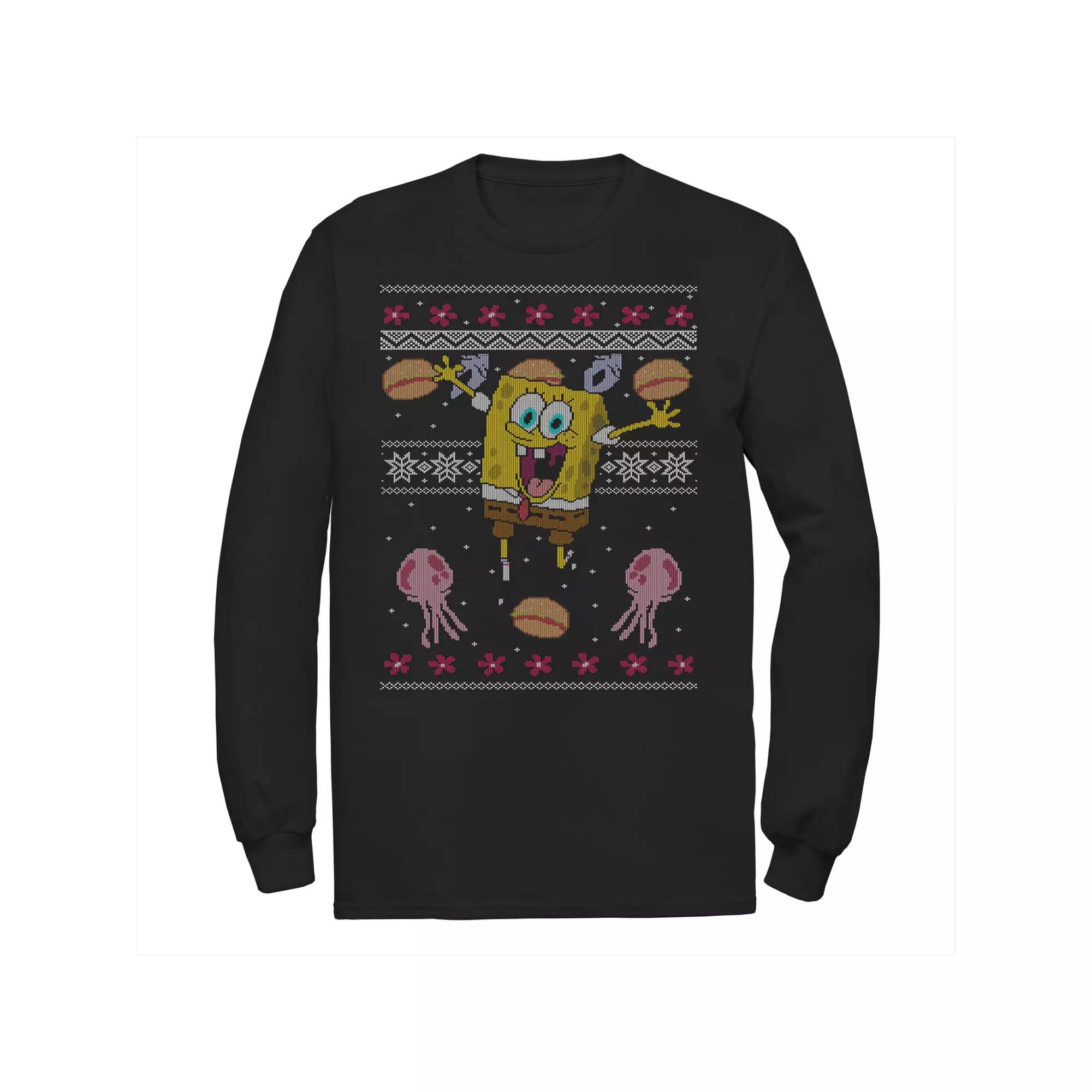 Men's Marvel Hulk Retro Triangle Jumping Poster Long Sleeve Graphic Tee,  Product Image