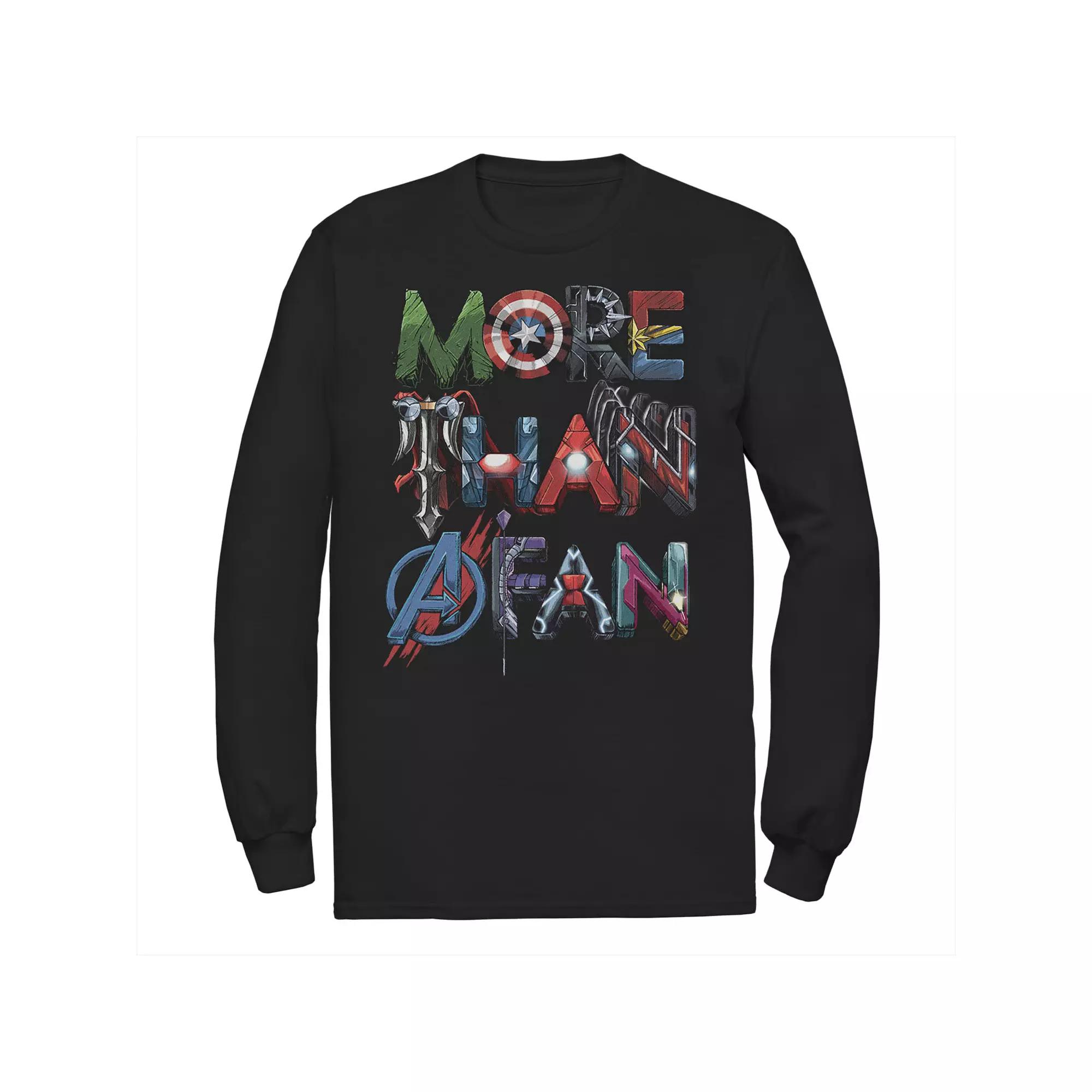 Men's Marvel More Than A Fan Character Letter Text Word Stack Tee,  Product Image