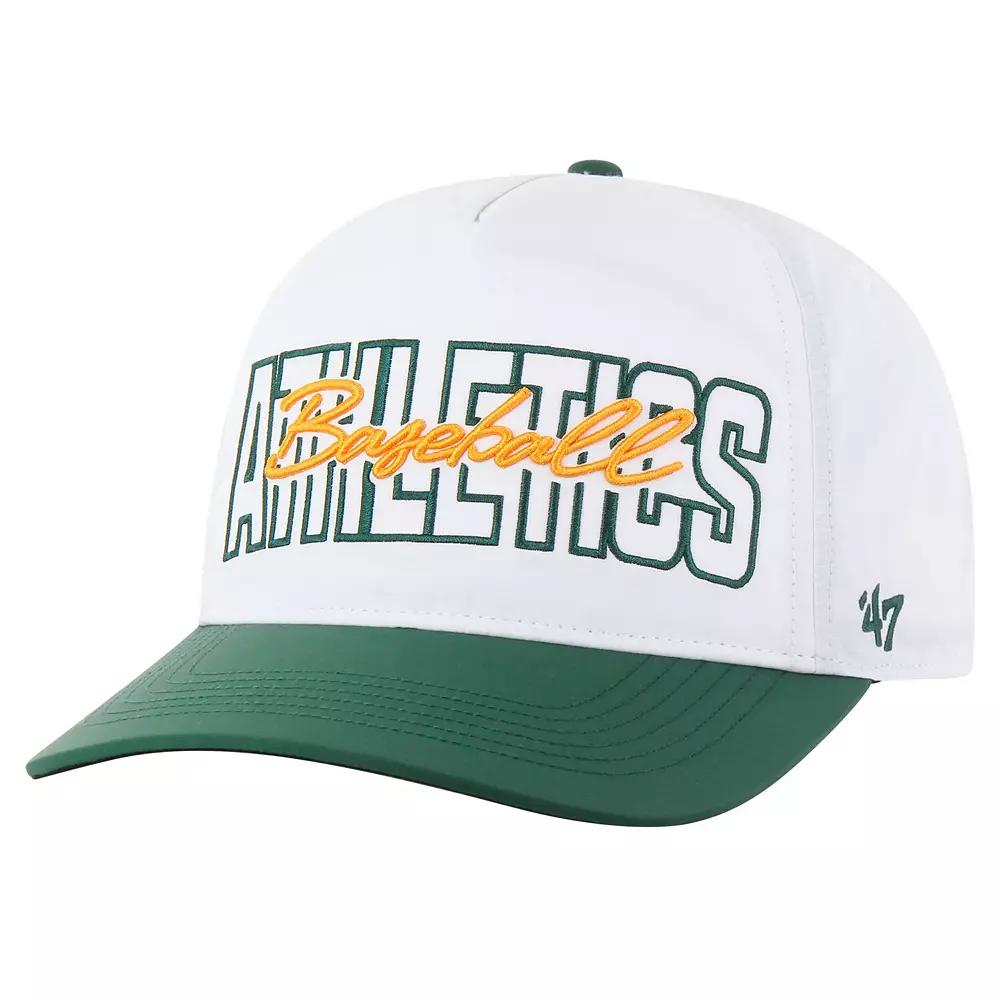 Men's '47 White Oakland Athletics Lineman Hitch Adjustable Hat Product Image