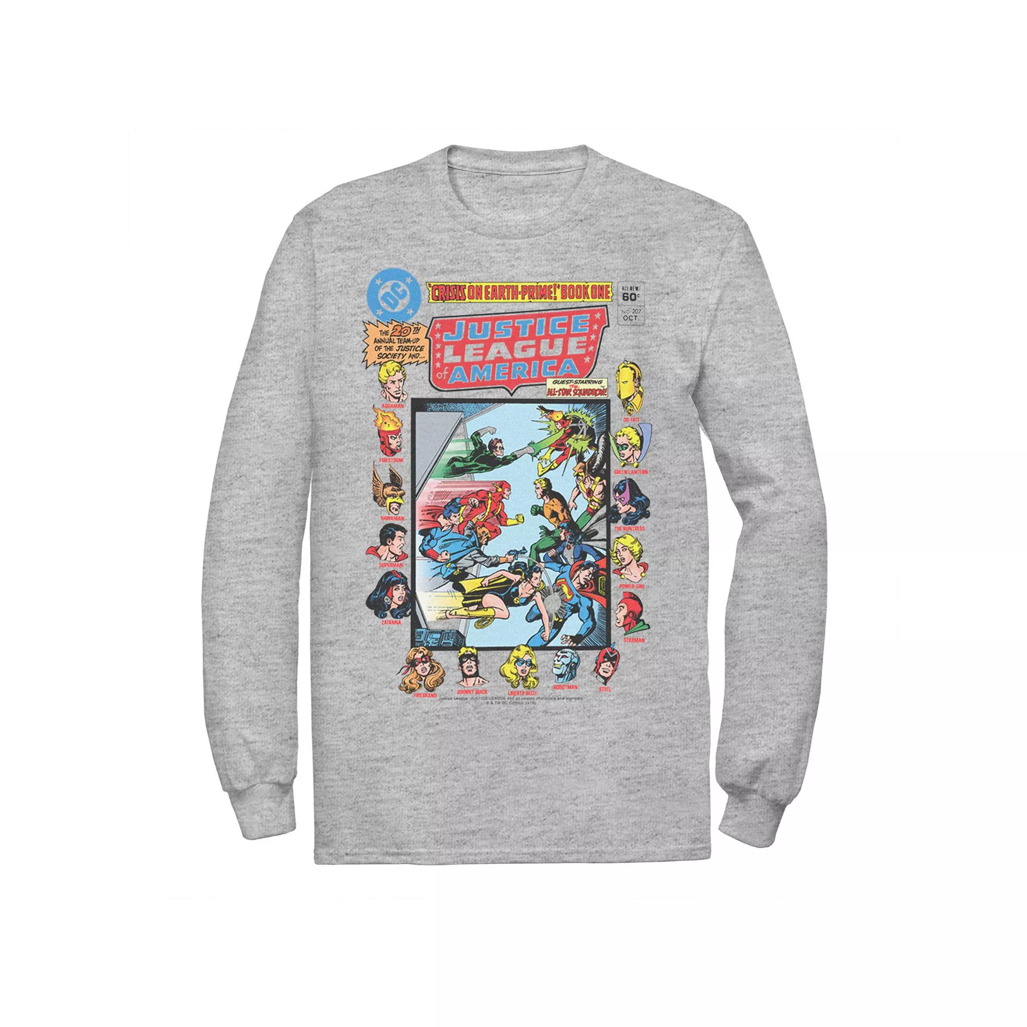 Men's Justice League Crisis On Earth Vintage Cover Tee,  Product Image