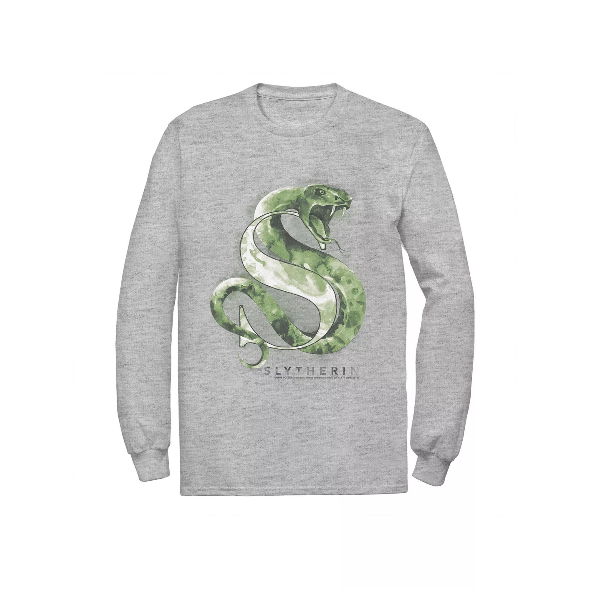 Men's Harry Potter House Slytherin Watercolor Tee, Size: Medium, Athletic Grey Product Image