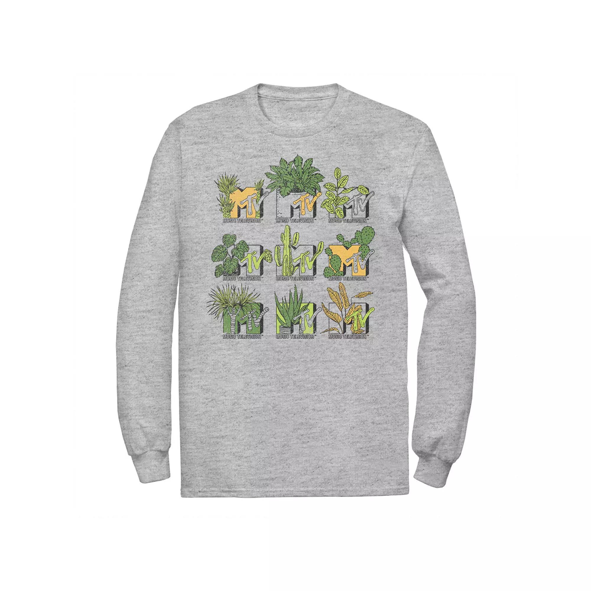 Men's MTV Mtve Succulents Plants Logo Tee, Size: Medium, Athletic Grey Product Image