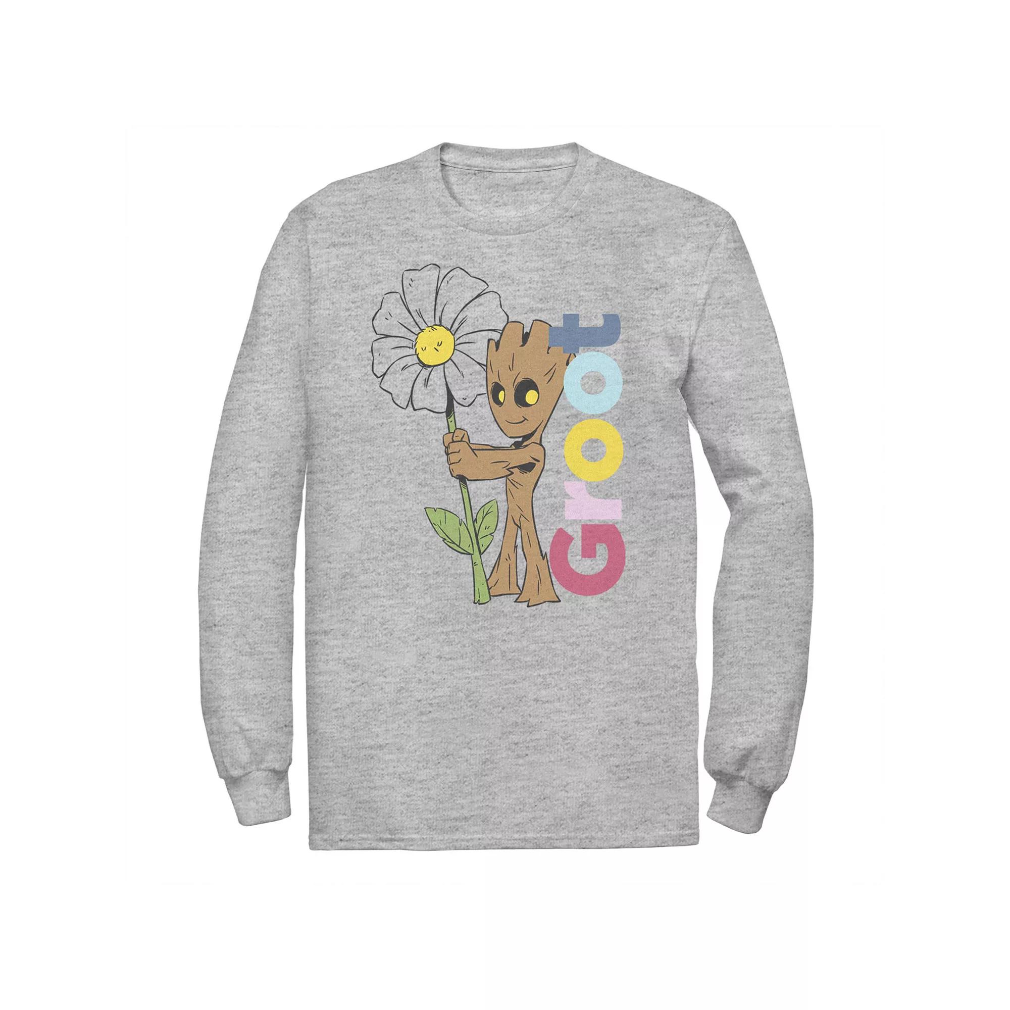 Big & Tall Marvel Guardians Of The Galaxy Groot Flower Portrait Tee, Men's, Size: 4XL, Athletic Grey Product Image