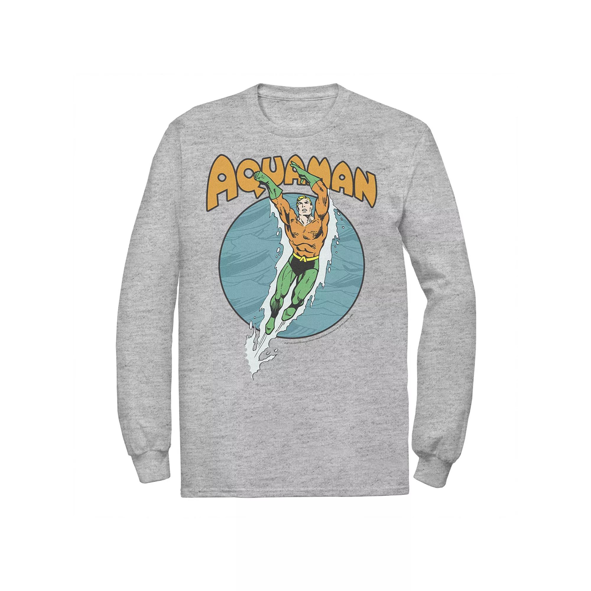Men's DC Comics Aquaman Swimming Dance Tee, Size: XL, Athletic Grey Product Image