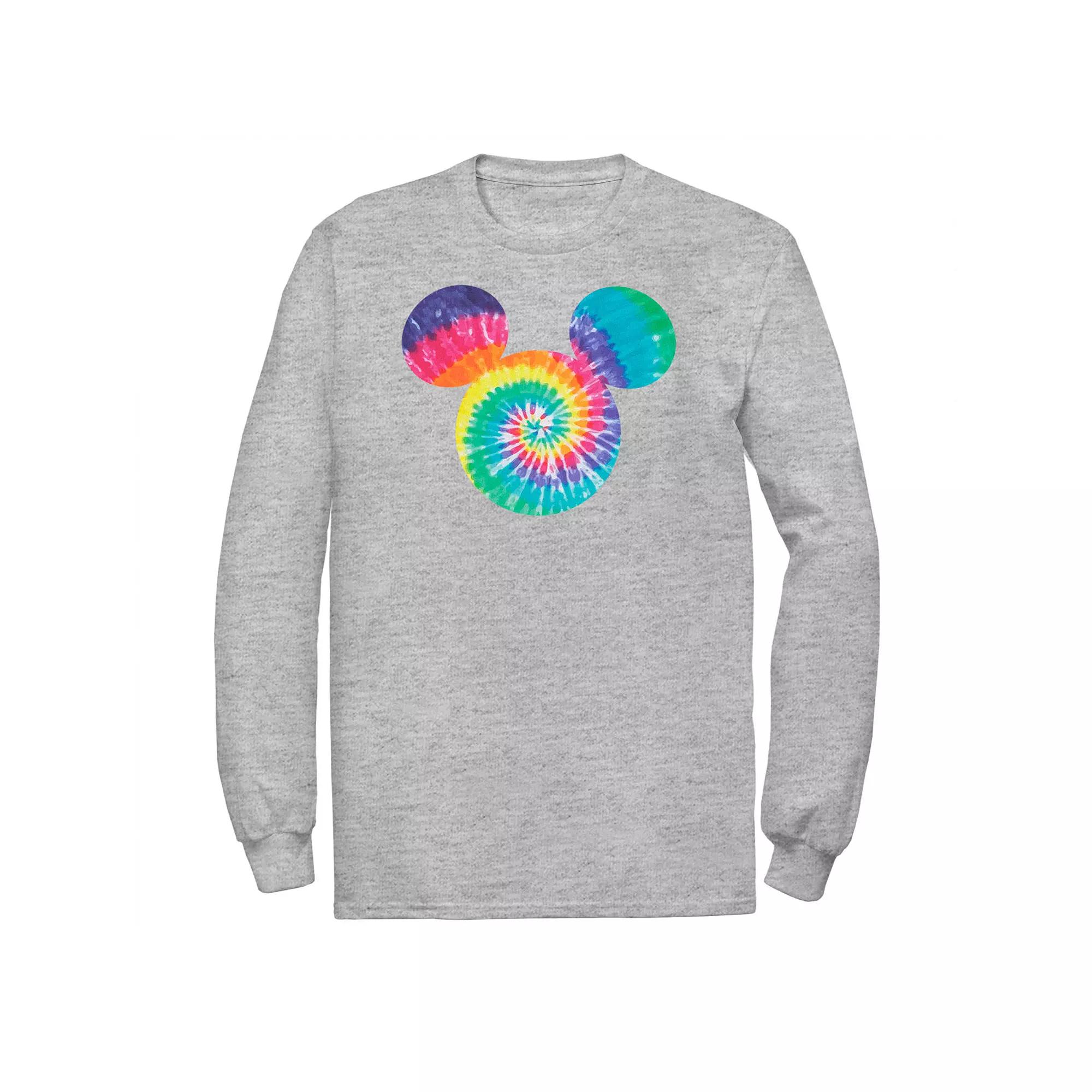 Disney's Mickey Mouse Big & Tall Tie Dye Print Head Long Sleeve, Men's,  Product Image