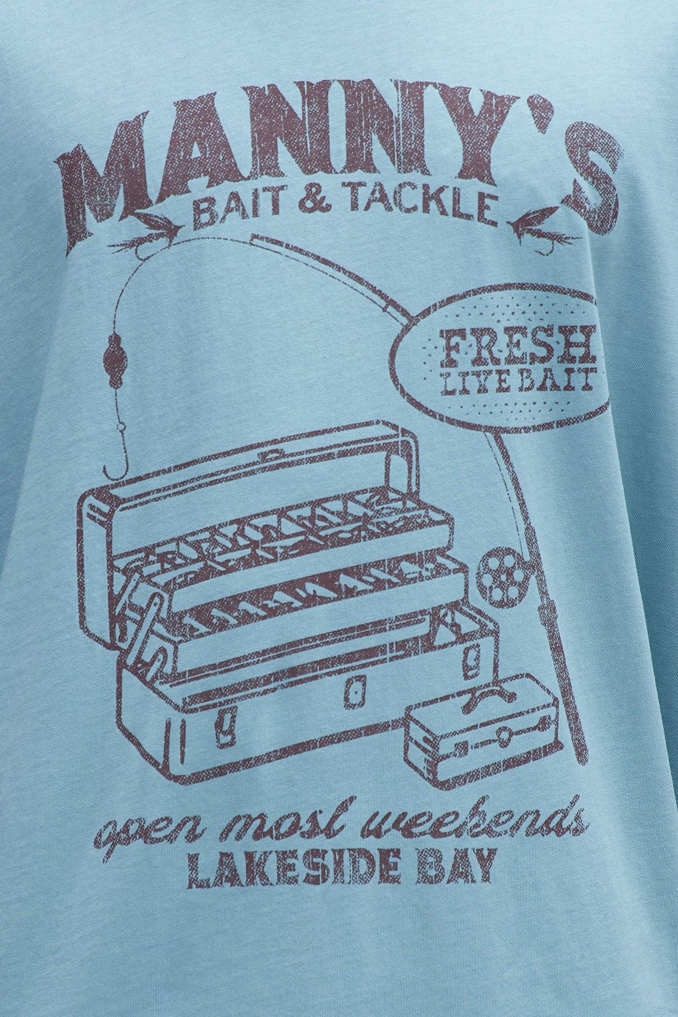 Mannys Fresh Bait Oversized Short Sleeve Tee - Light Blue Product Image