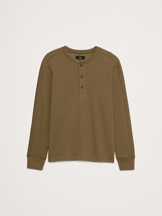 Slub Double-Knit Henley T-Shirt Product Image