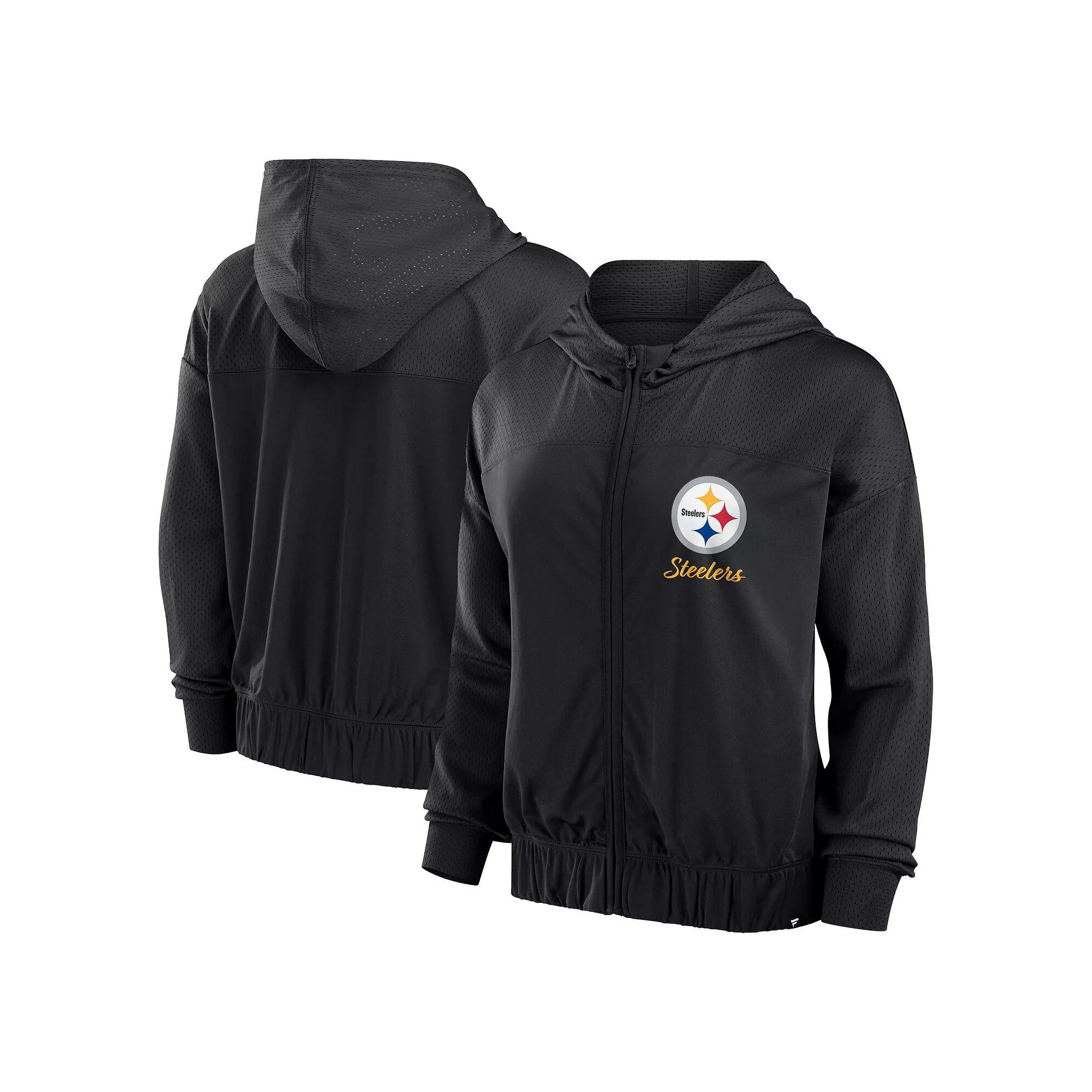 Women's Fanatics Black Pittsburgh Steelers Script Lock Full-Zip Hoodie,  Product Image