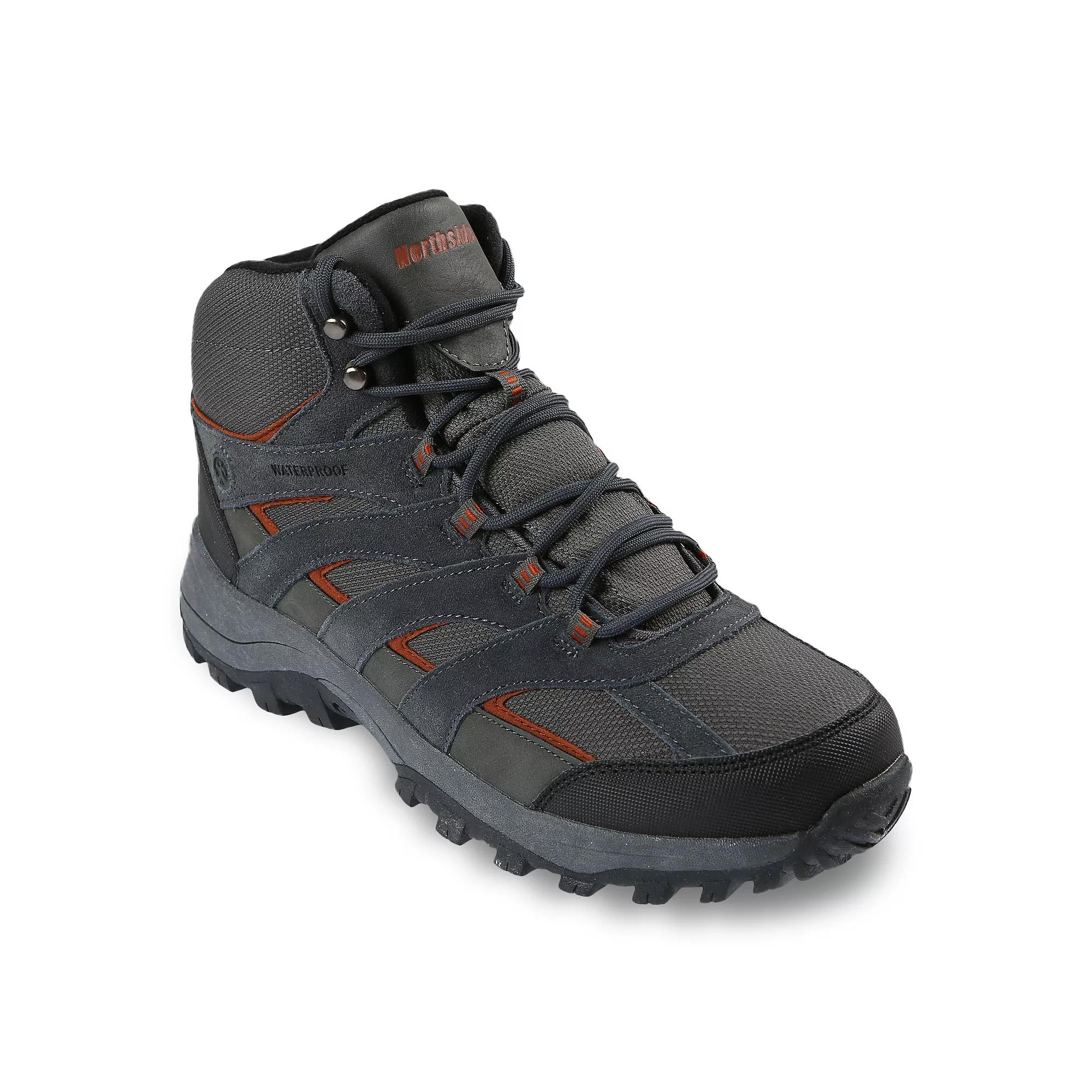 Northside Gresham Mid Mens Waterproof Hiking Boots Grey Orange Product Image