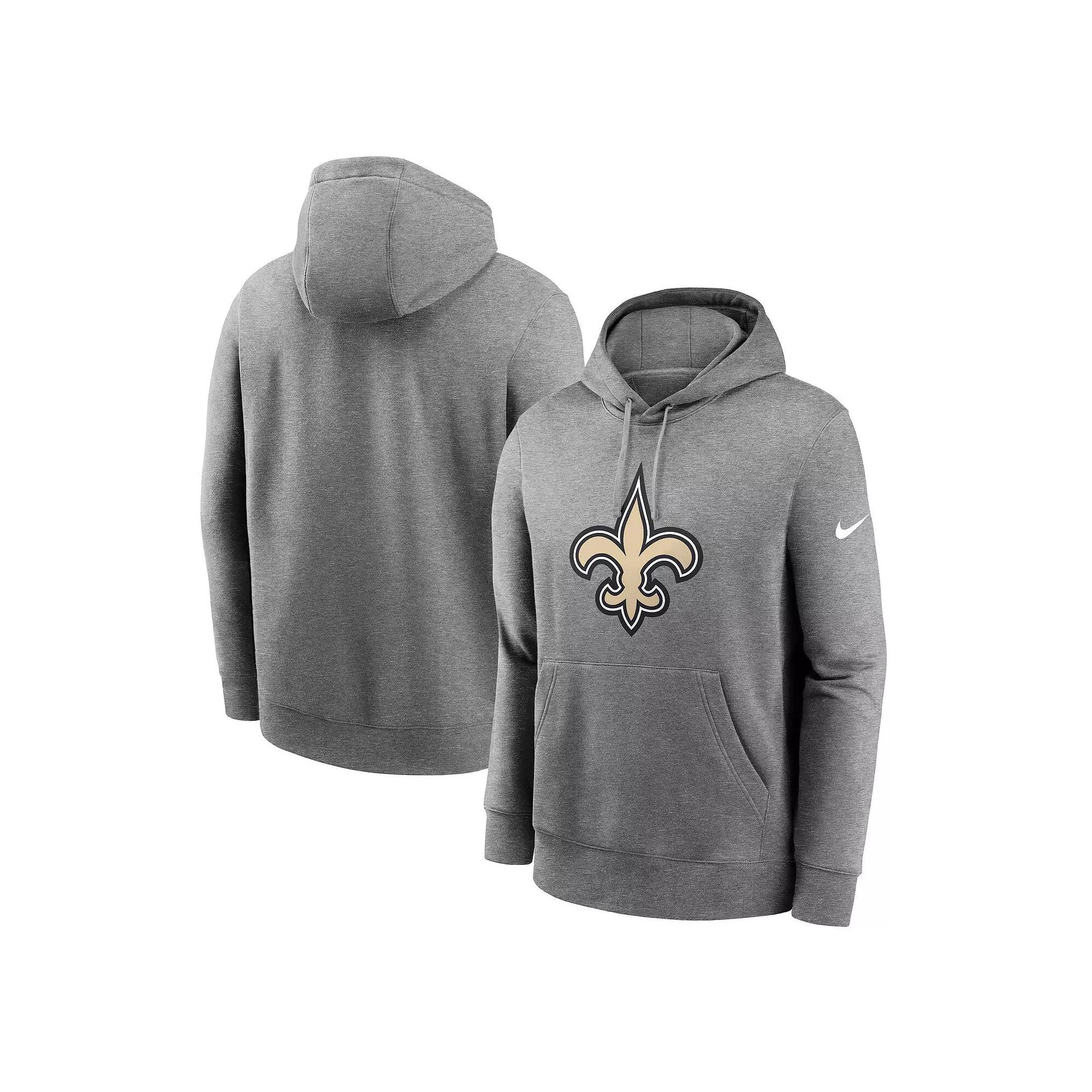 Men's Nike Heather Charcoal New Orleans Saints Big & Tall Rewind Club Fleece Pullover Hoodie,  Product Image