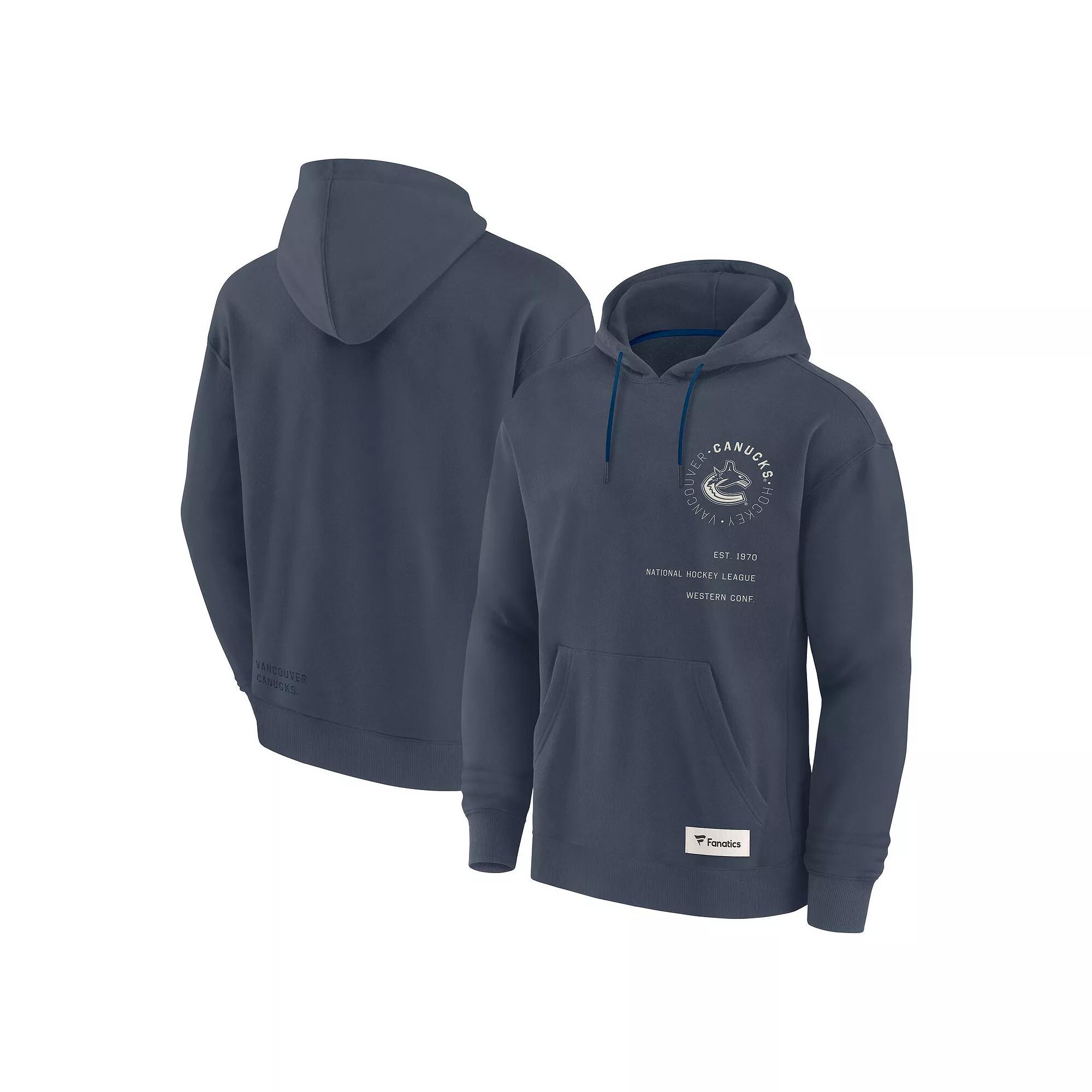 Men's Fanatics Navy Vancouver Canucks Future Ground Info Pullover Hoodie,  Product Image