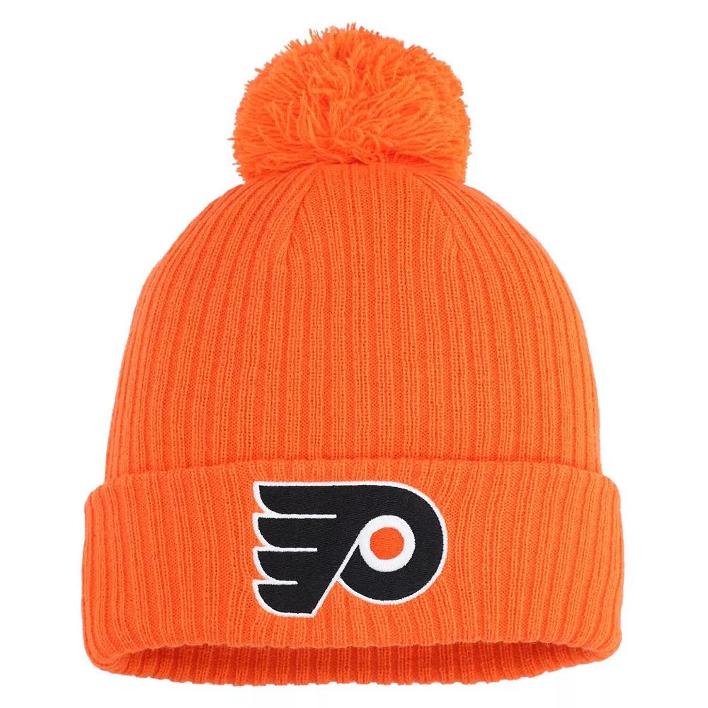 Men's Fanatics  Orange Philadelphia Flyers Cuffed Knit Hat with Pom, Fly Orange Product Image