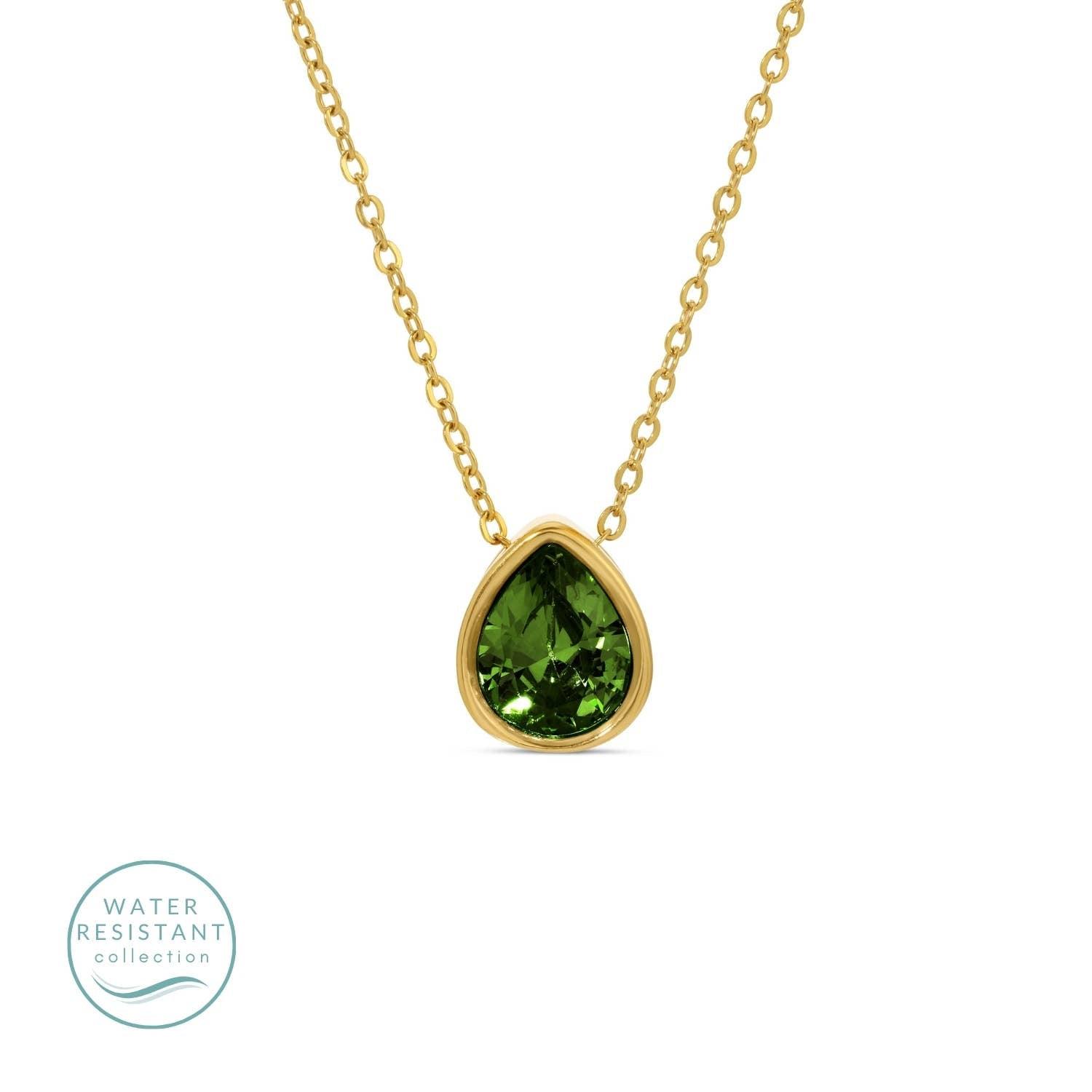 Large Cz Teardrop Pendant Necklace Product Image
