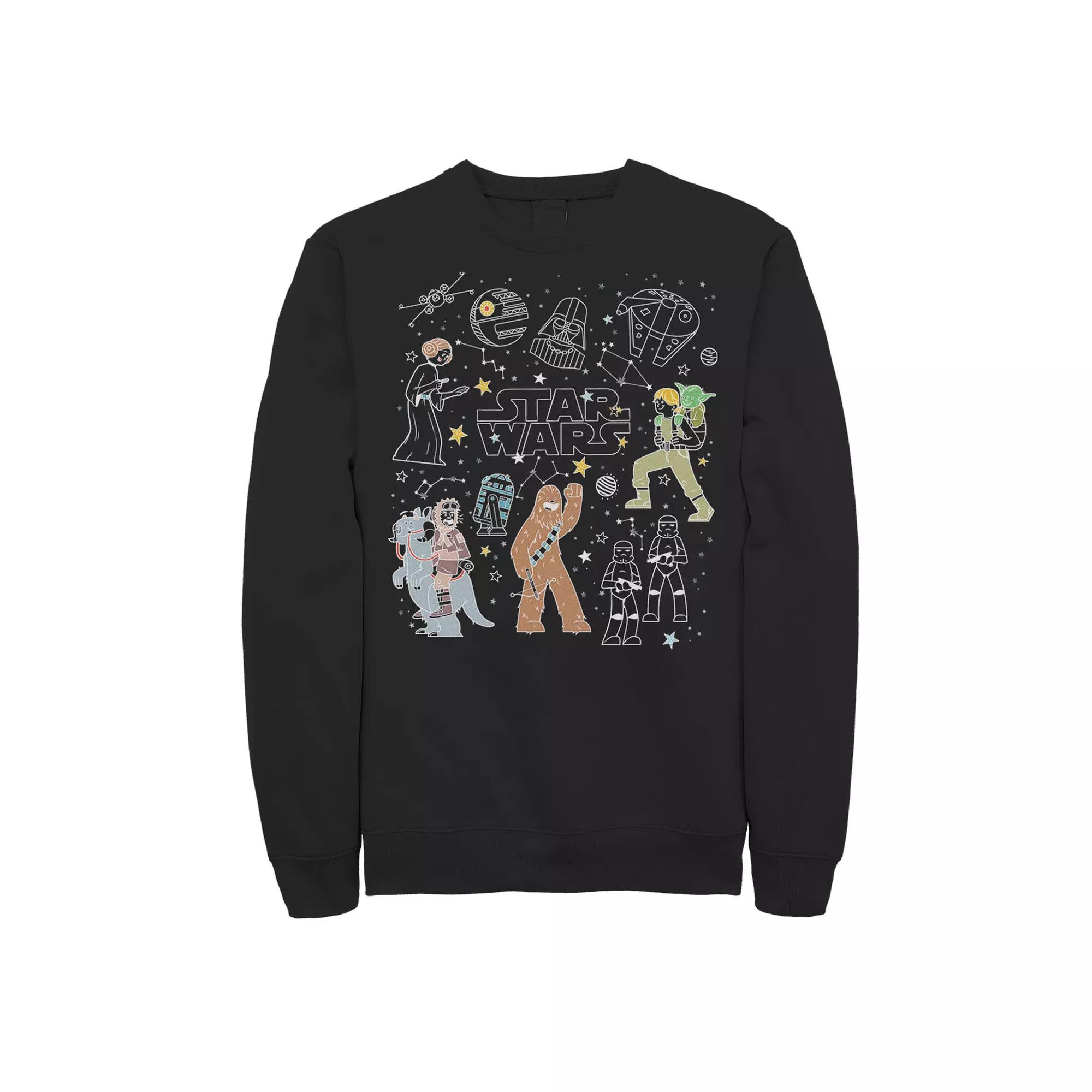 Men's Star Wars Group Shot Constellation Doodles Sweatshirt,  Product Image