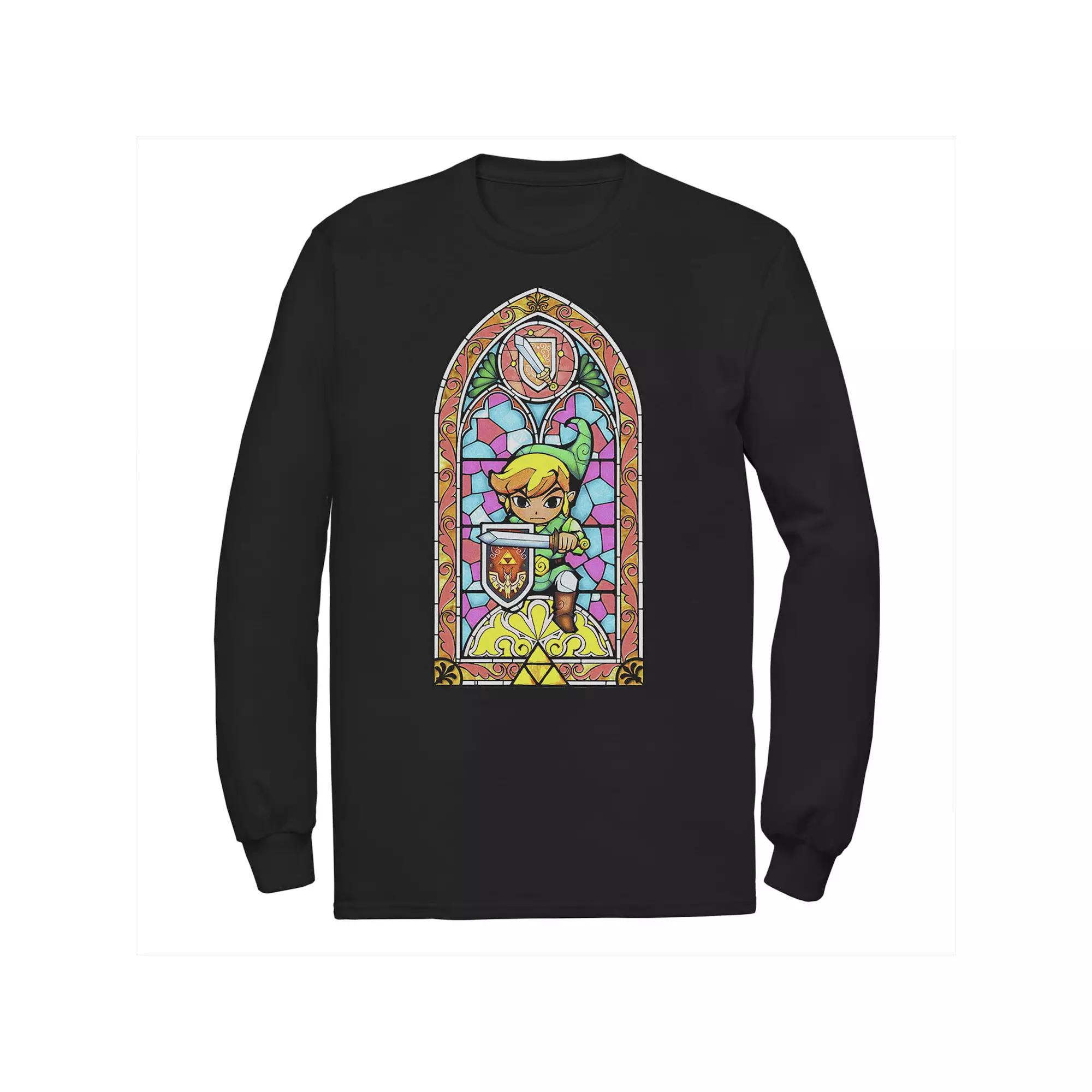 Big & Tall The Legend Of Zelda Stained Glass Link Portrait Graphic Tee, Men's, Size: 4XL, Black Product Image