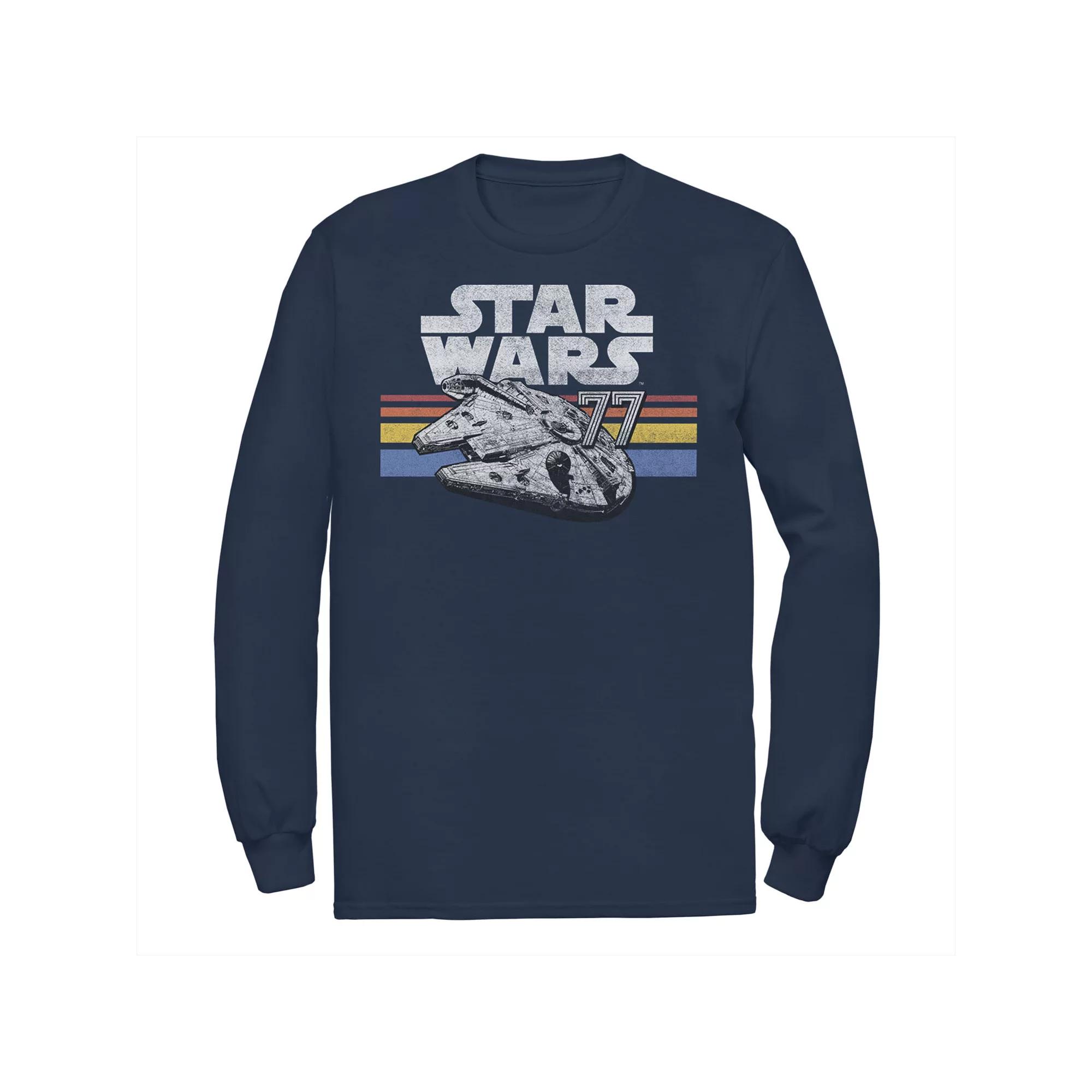 Men's Star Wars Millennium Falcon 77 Retro Lines Logo Tee,  Product Image