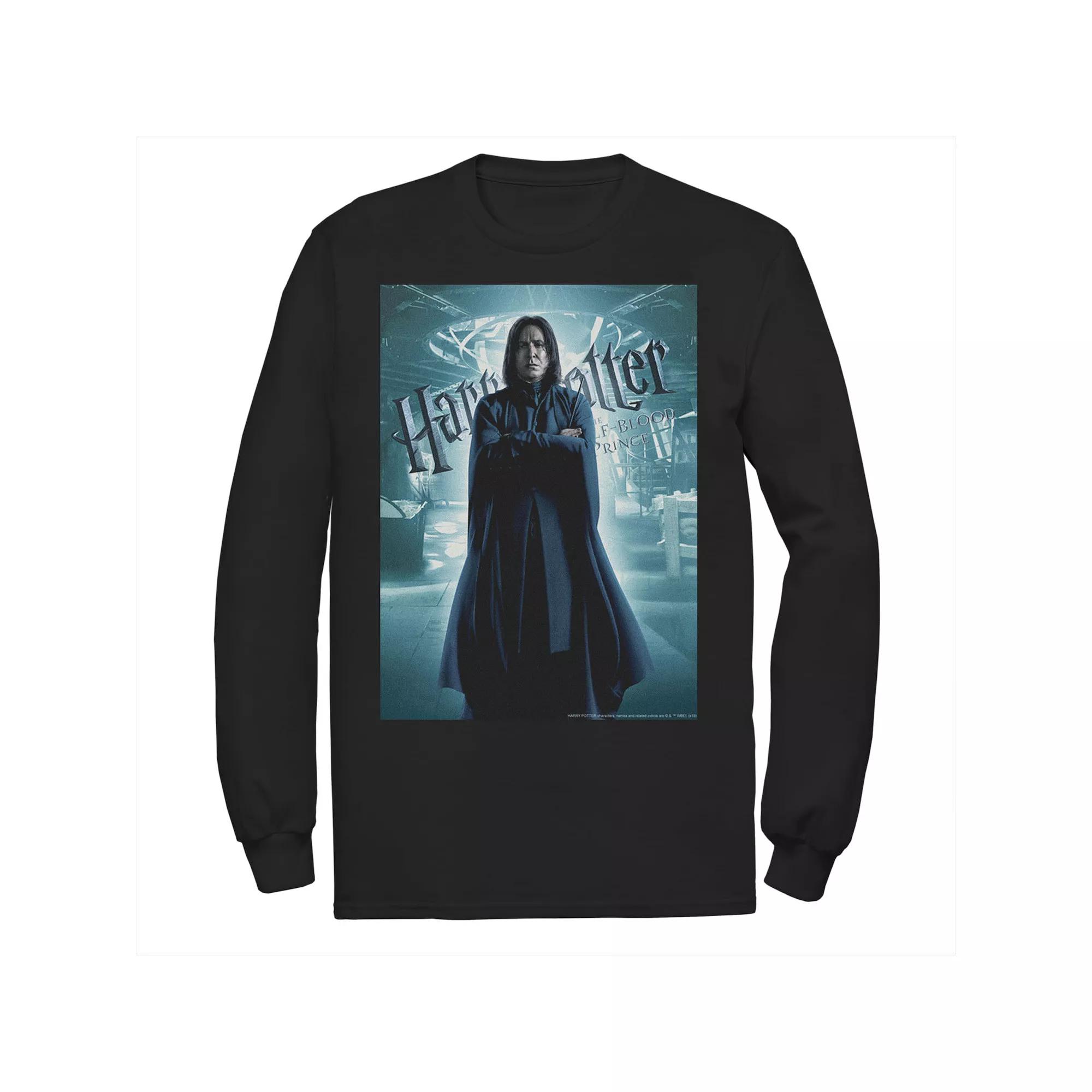 Men's Harry Potter Half-Blood Prince Snape Character Poster Long Sleeve Graphic Tee,  Product Image