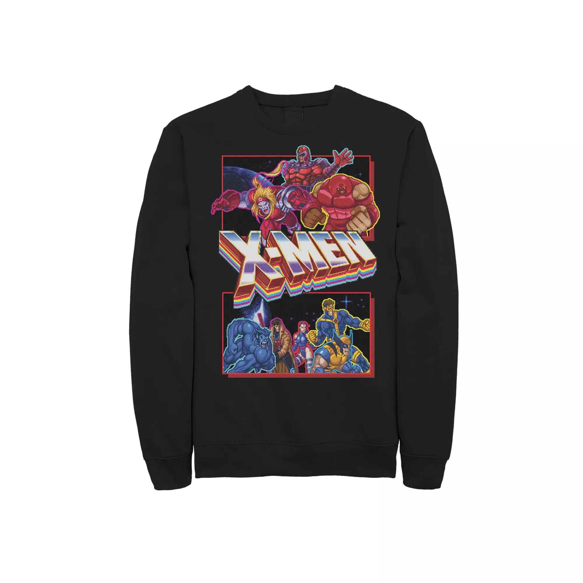 Men's X-Mens Arcade Characters Group Shot Panels Fleece Graphic Top,  Product Image