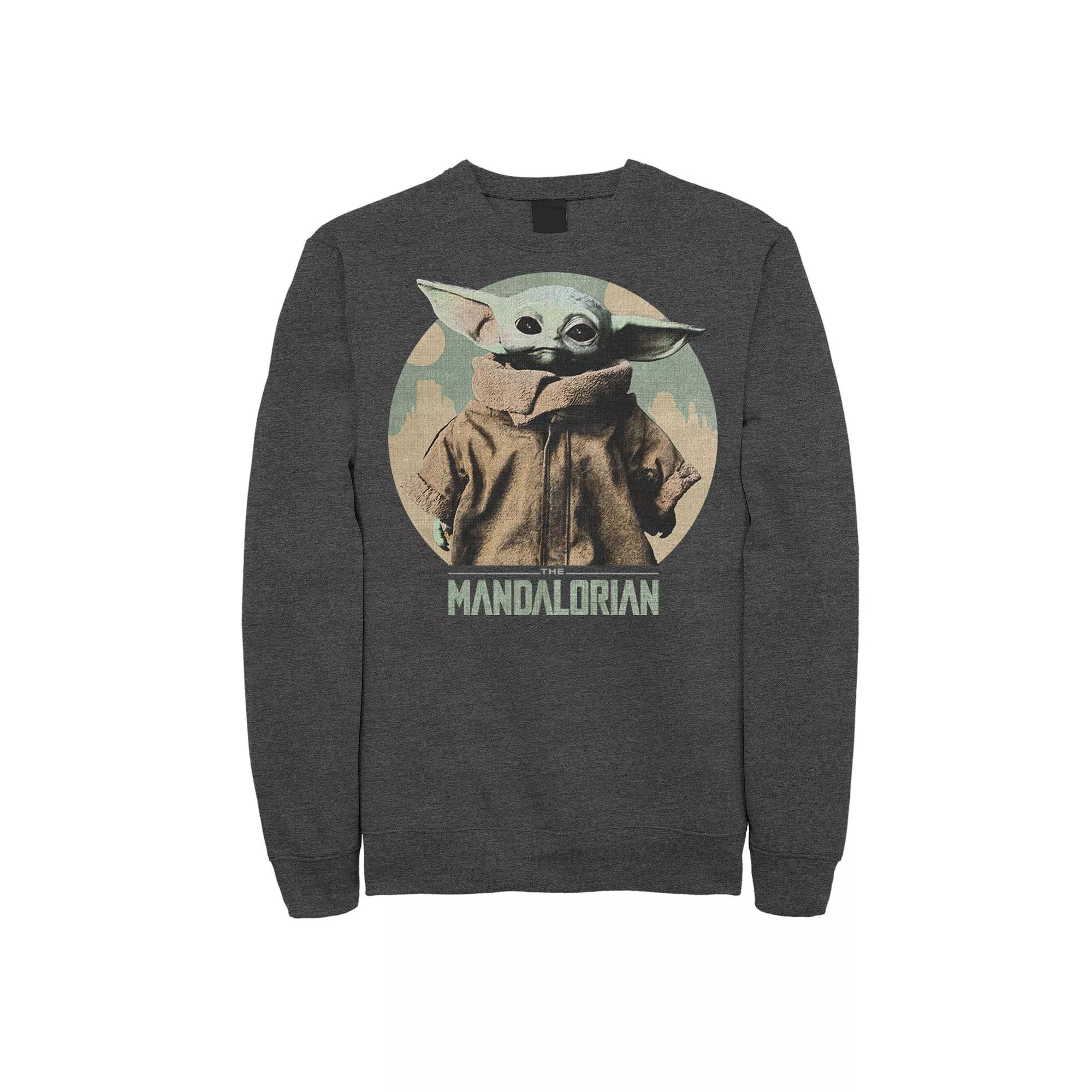 Men's Star Wars The Mandalorian The Child Faded Portrait Sweatshirt,  Product Image