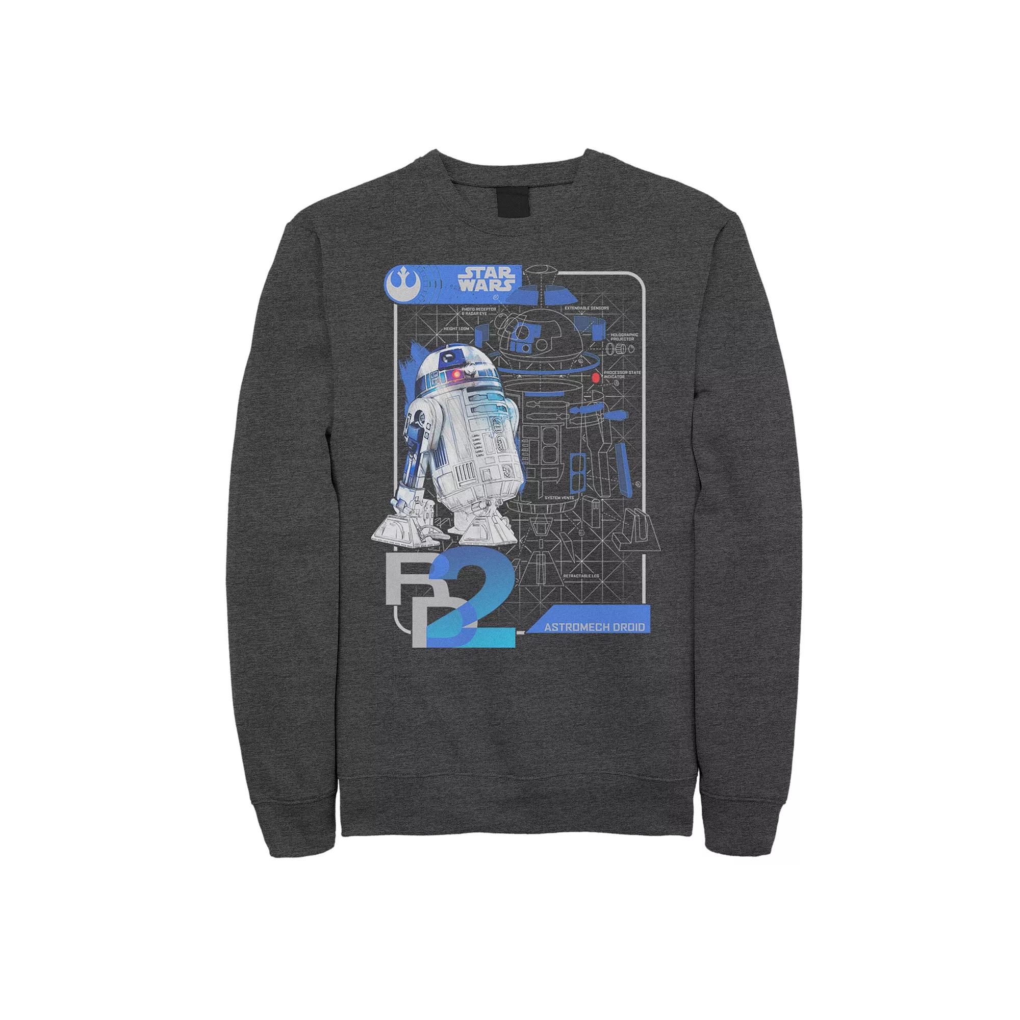 Mens Star Wars R2-D2 Sweatshirt Grey Heather Product Image