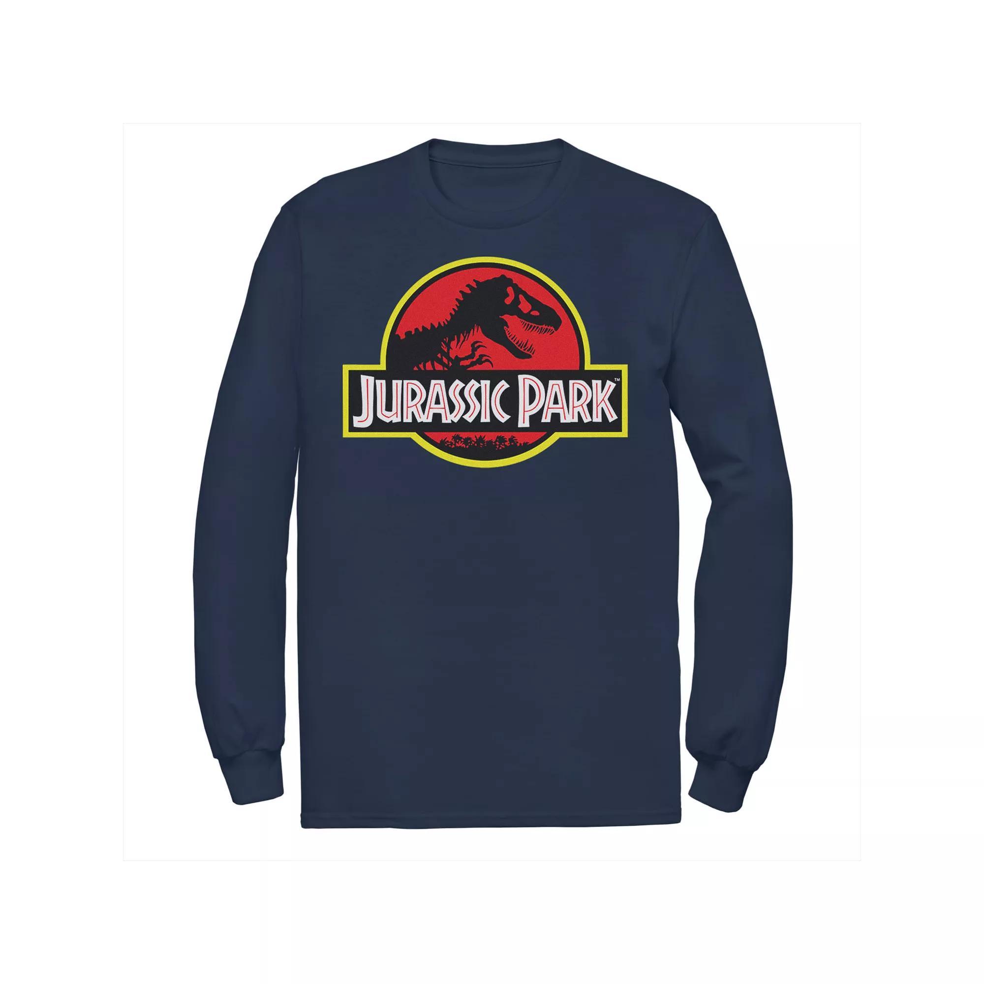 Men's Jurassic Park Red & Yellow Outline Logo Long Sleeve Graphic Tee,  Product Image