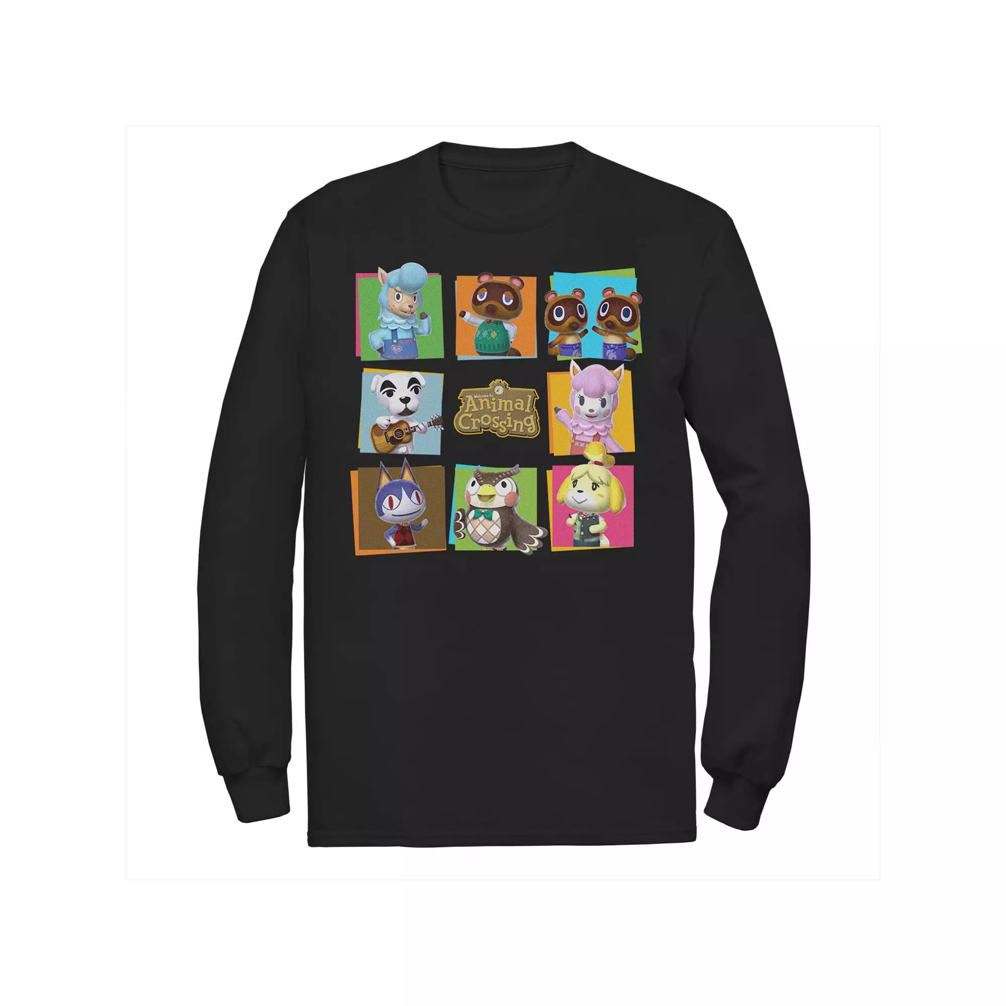 Big & Tall Animal Crossing Characters Boxes Long Sleeve, Men's,  Product Image