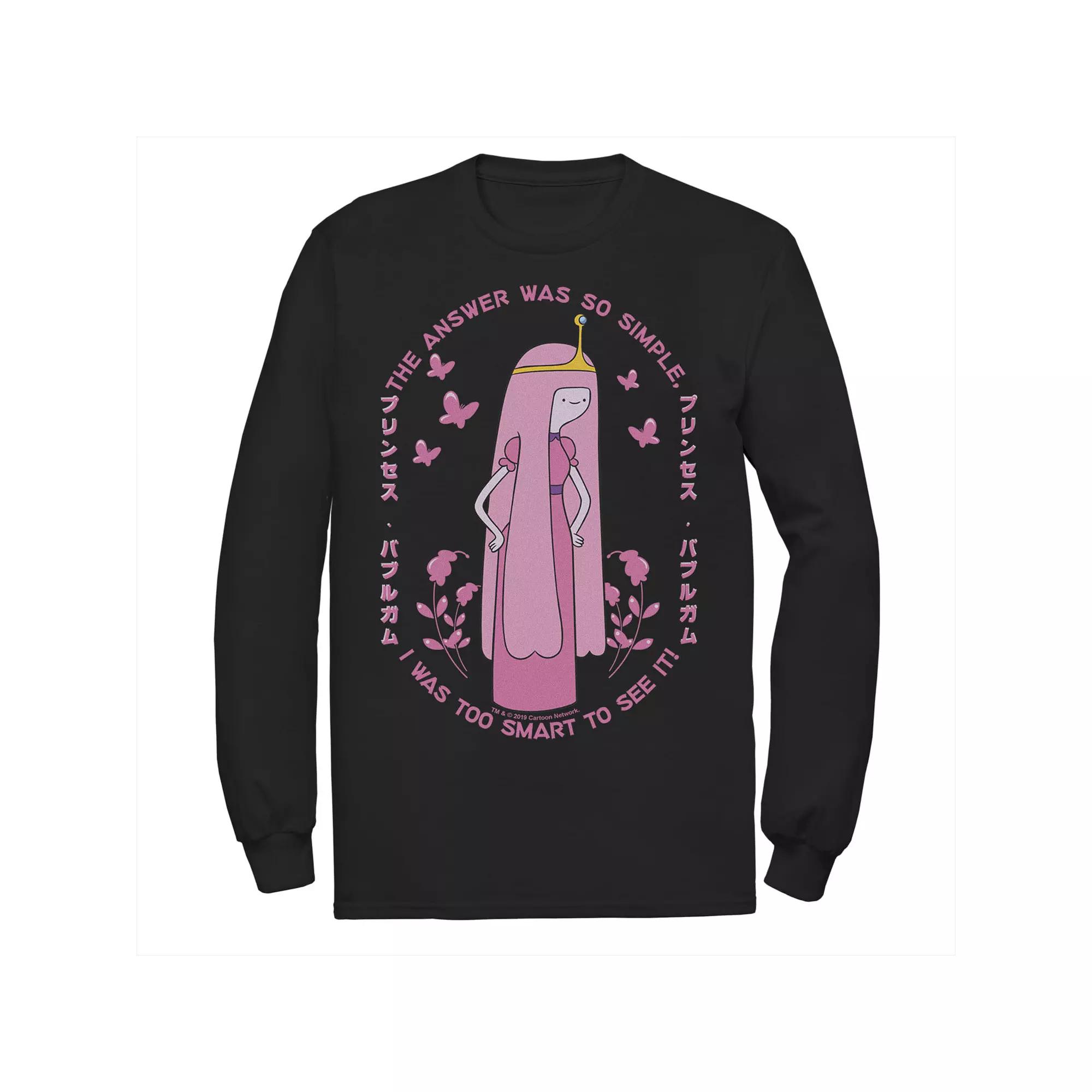 Men's Adventure Time Princess Bubblegum Quote Kanji Portrait Long Sleeve Tee,  Product Image
