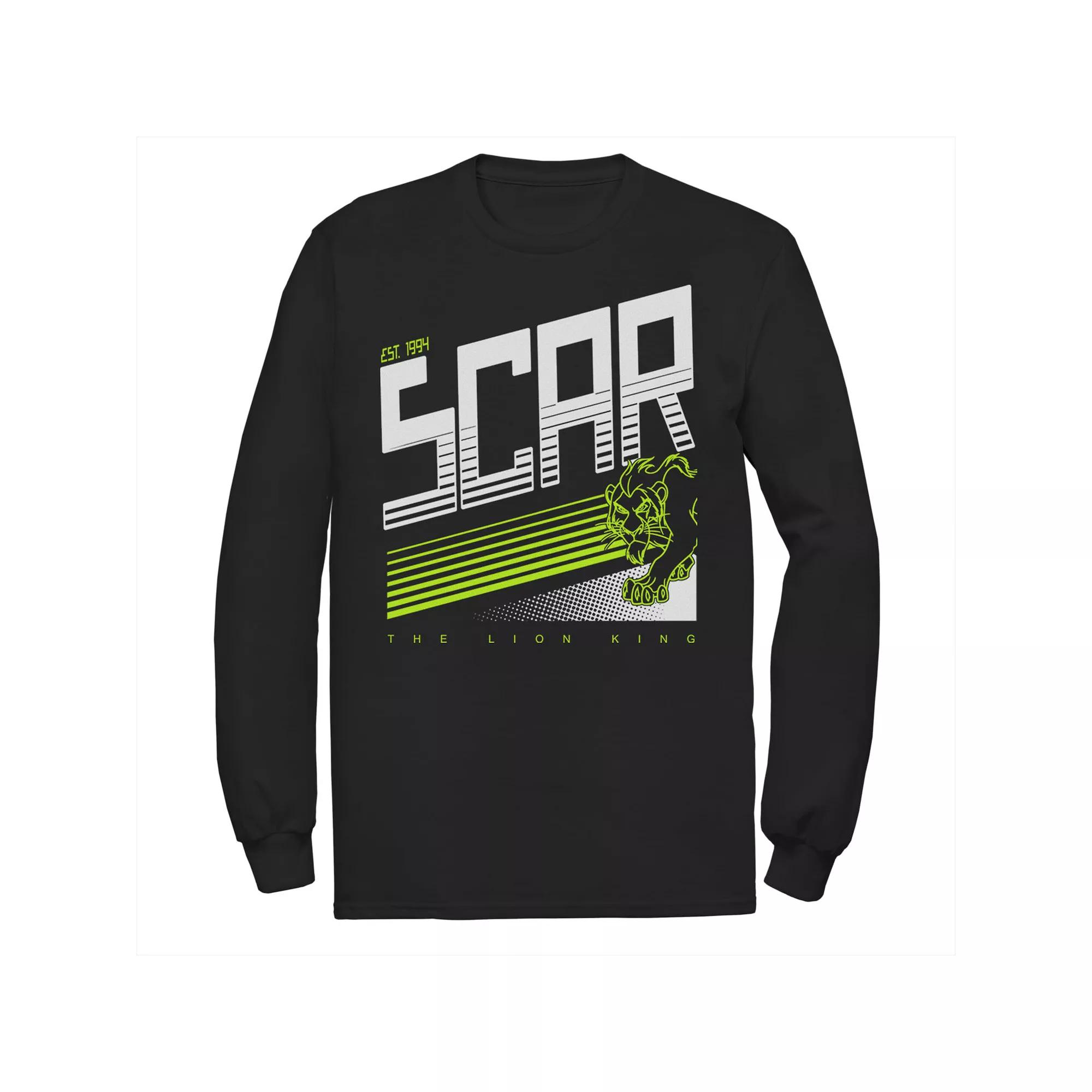 Men's Disney's The Lion King Scar Outline Long Sleeve Tee,  Product Image