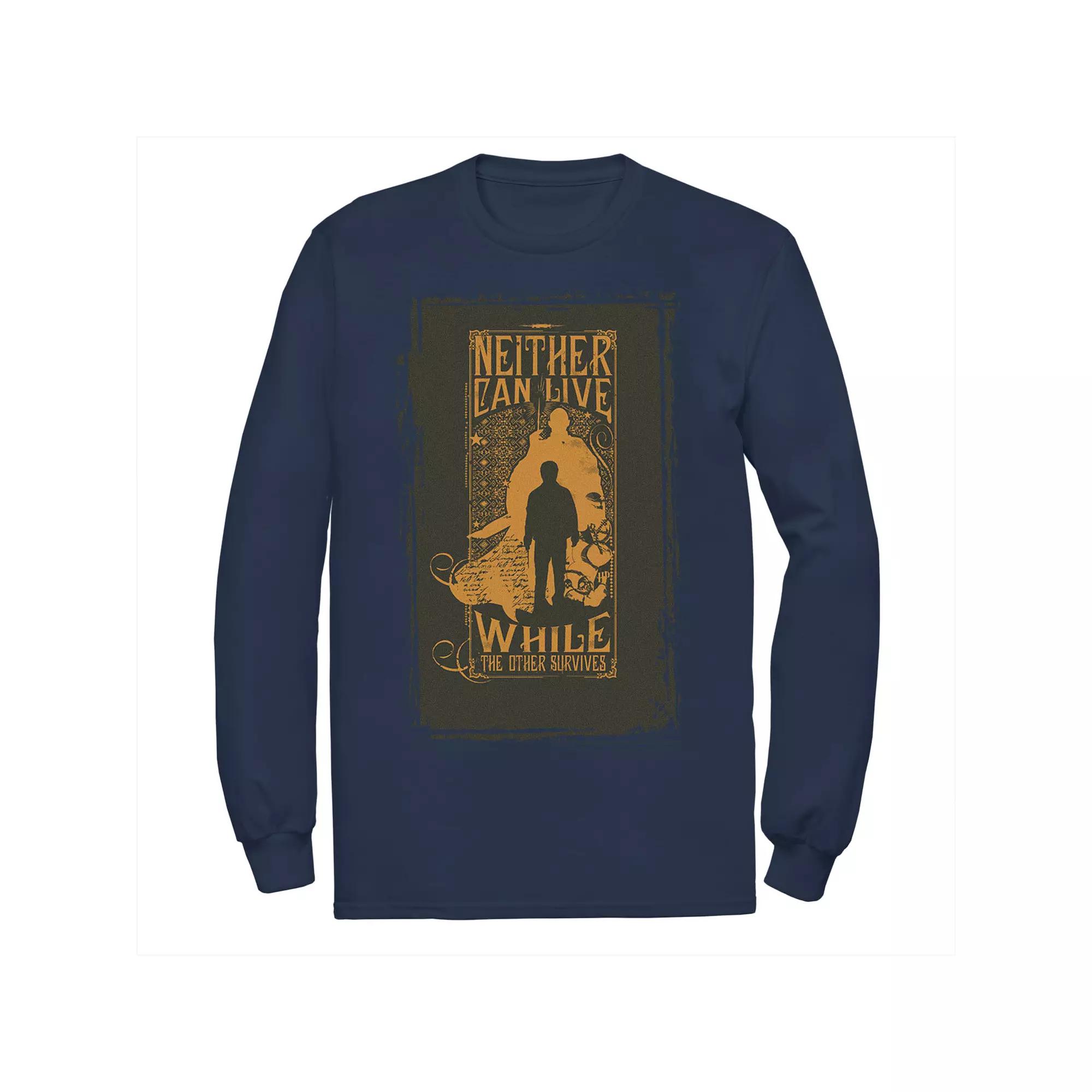 Men's Harry Potter Neither Can Live While The Other Survives Quote Tee,  Product Image