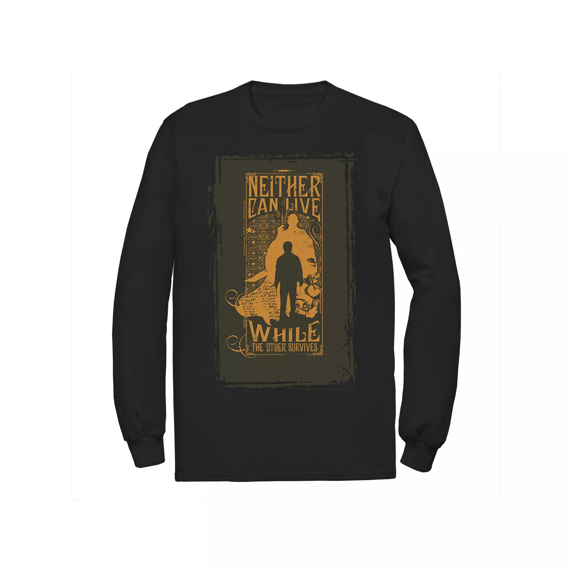 Men's Harry Potter Neither Can Live While The Other Survives Quote Tee,  Product Image