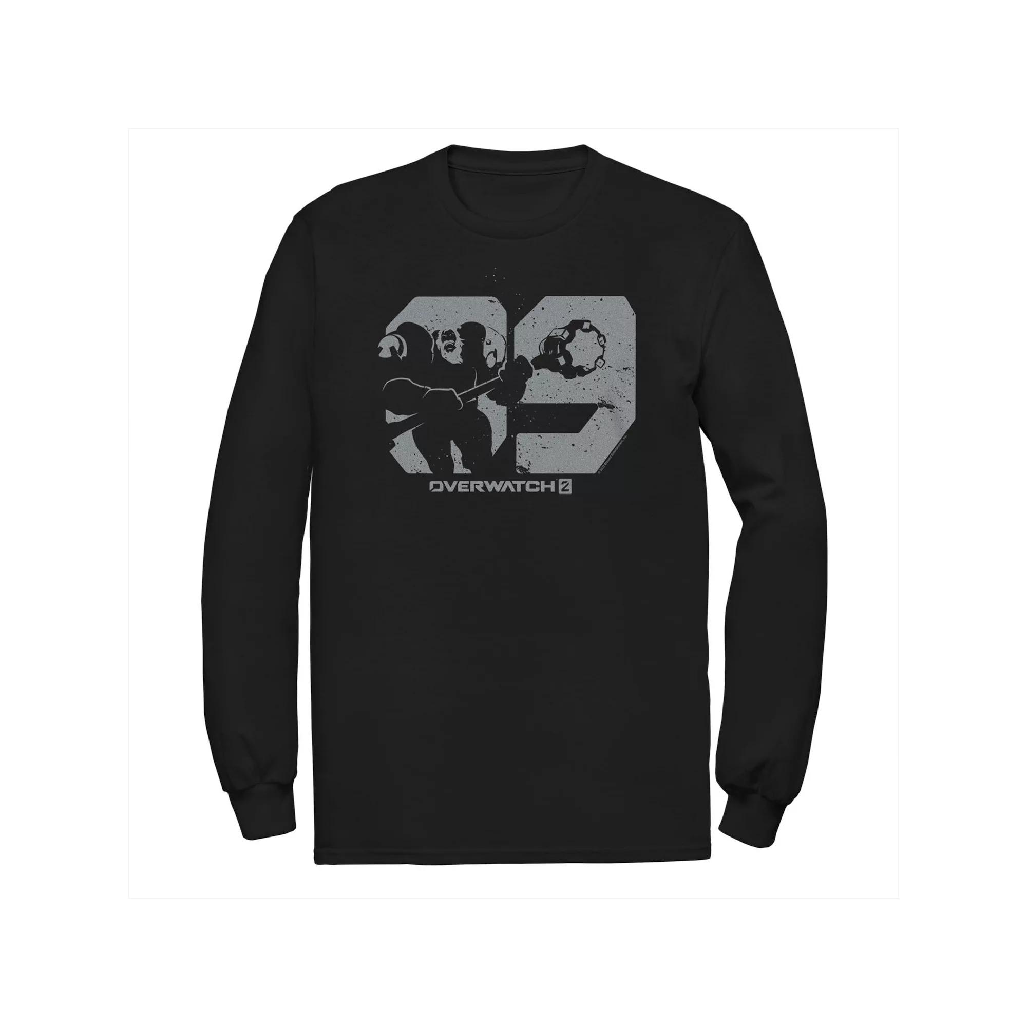 Big & Tall Overwatch 2 Reinhardt 09 Silhouette Long Sleeve Graphic Tee, Men's, Size: 5XL, Black Product Image