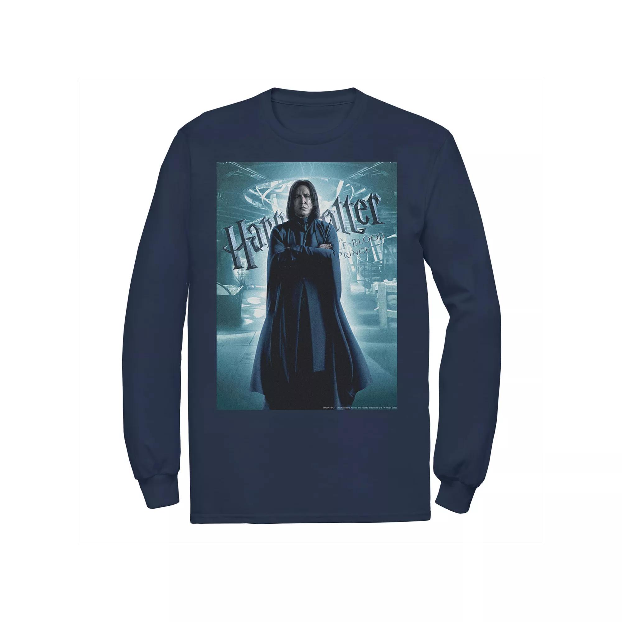 Men's Harry Potter Half-Blood Prince Snape Character Poster Long Sleeve Graphic Tee,  Product Image