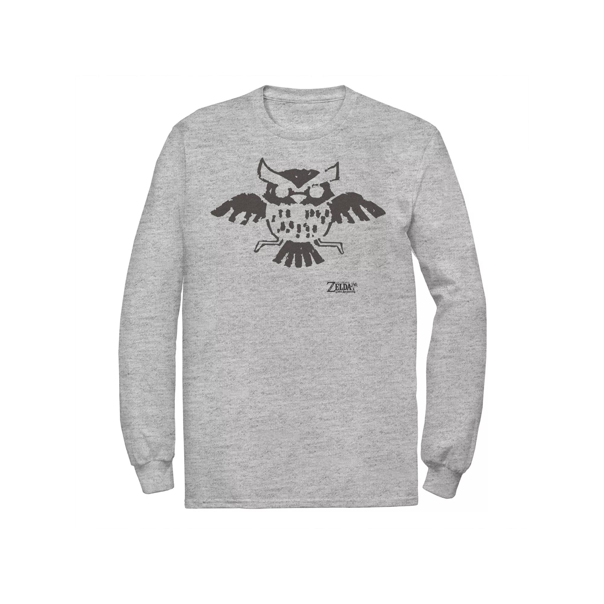 Men's Nintendo Legend Of Zelda Links Awakening Owl Glyph Portrait Tee, Size: Small, Athletic Grey Product Image