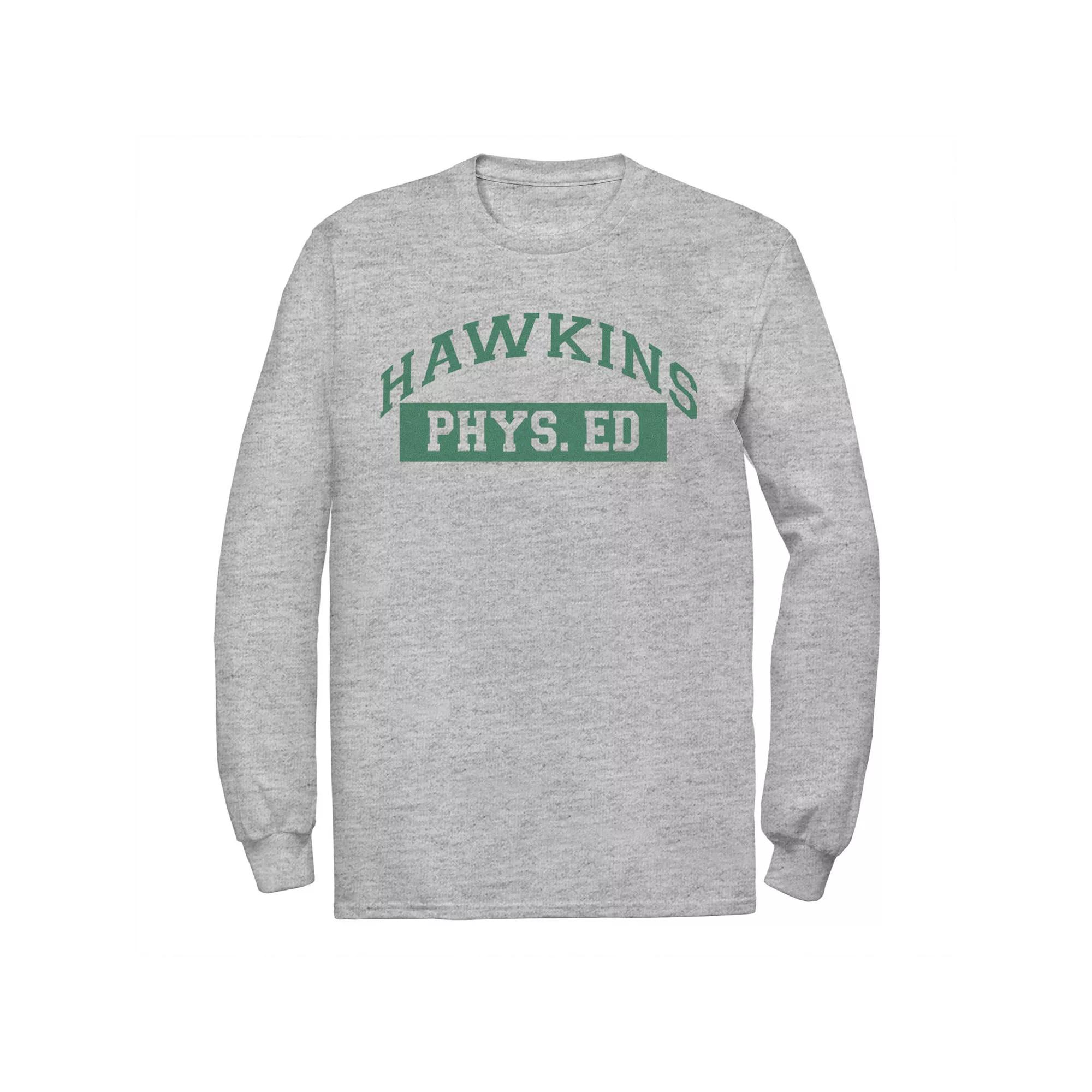 Men's Netflix Stranger Things Hawkins Phys. Ed Logo Tee, Size: Small, Athletic Grey Product Image