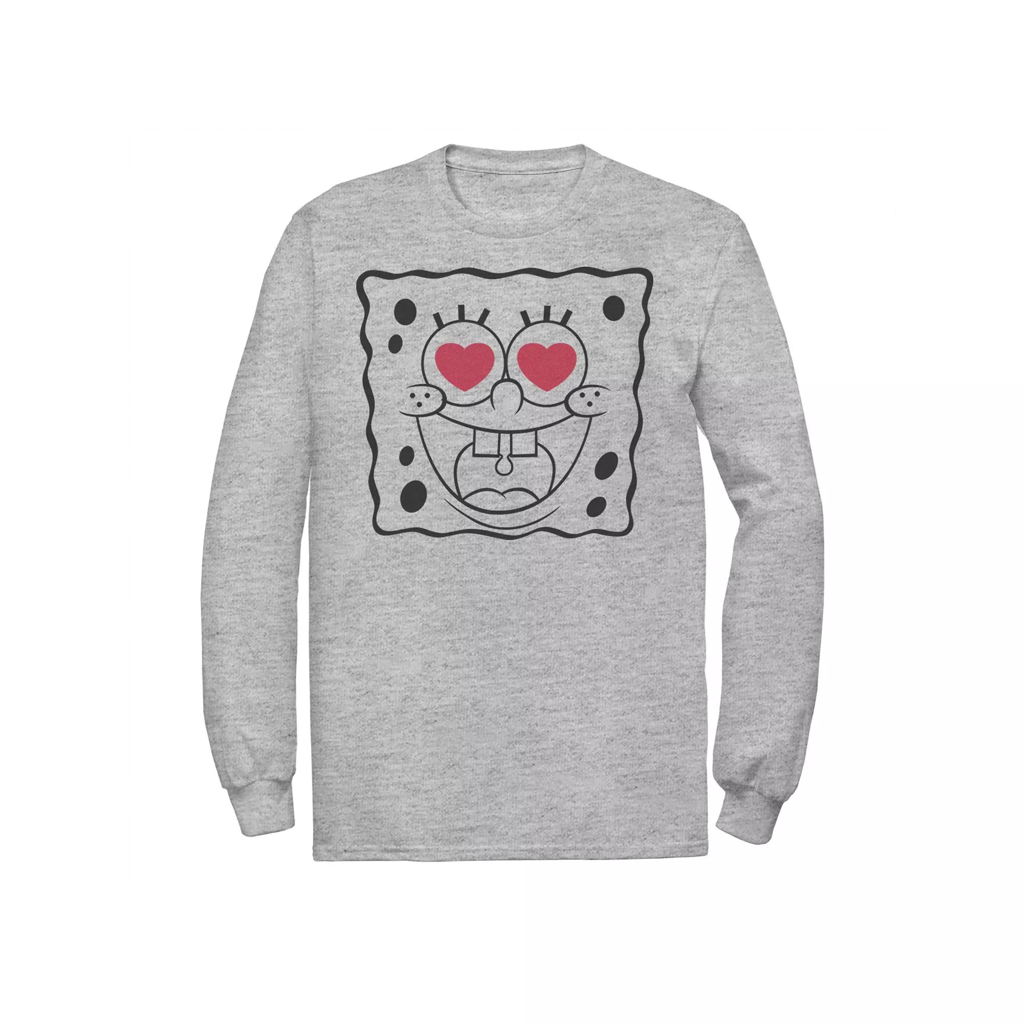 Men's Nickelodeon SpongeBob SquarePants Heart Eyes Long Sleeve Tee,  Product Image