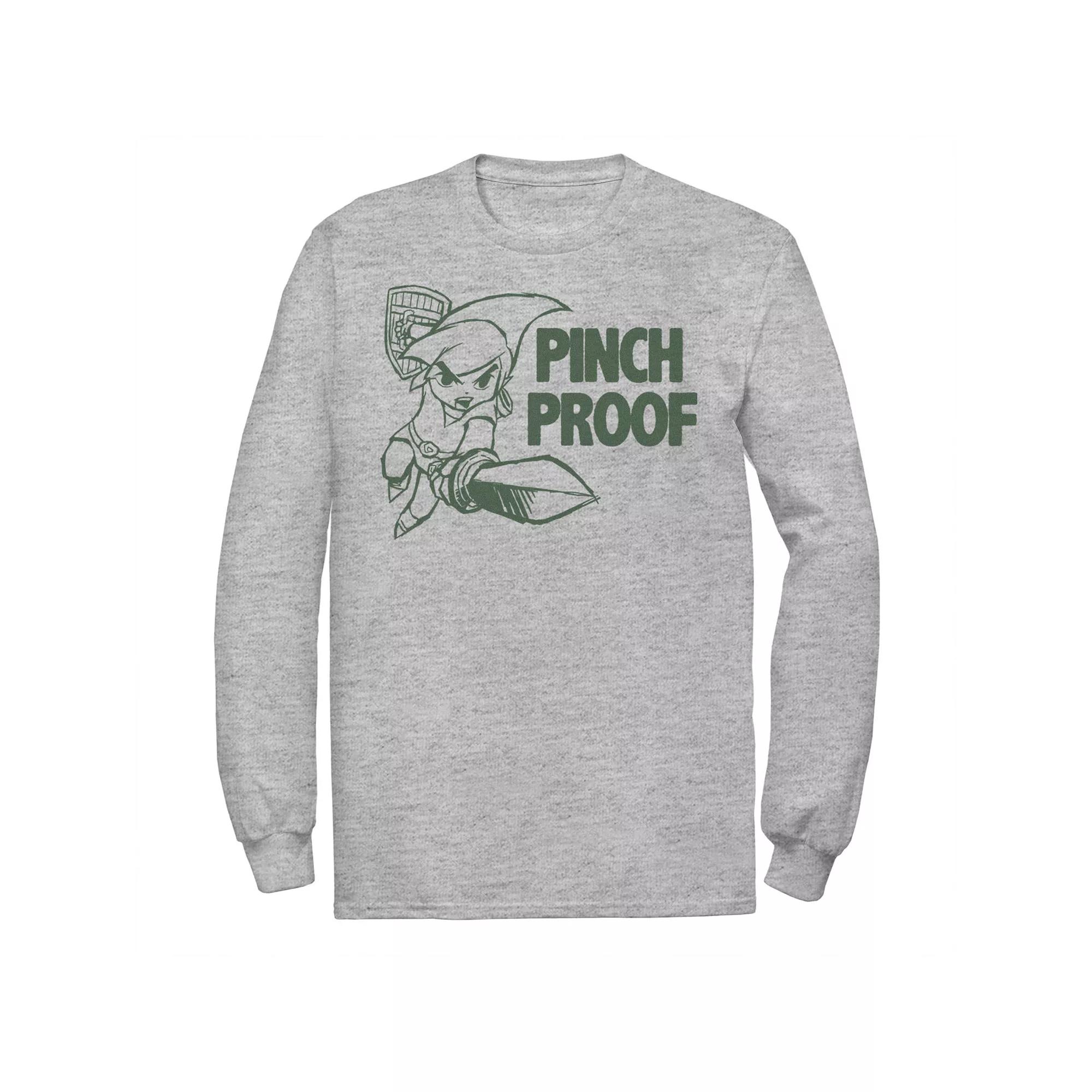 Men's Nintendo Legend of Zelda St. Patty's Link Pinch Proof Tee, Size: Medium, Athletic Grey Product Image