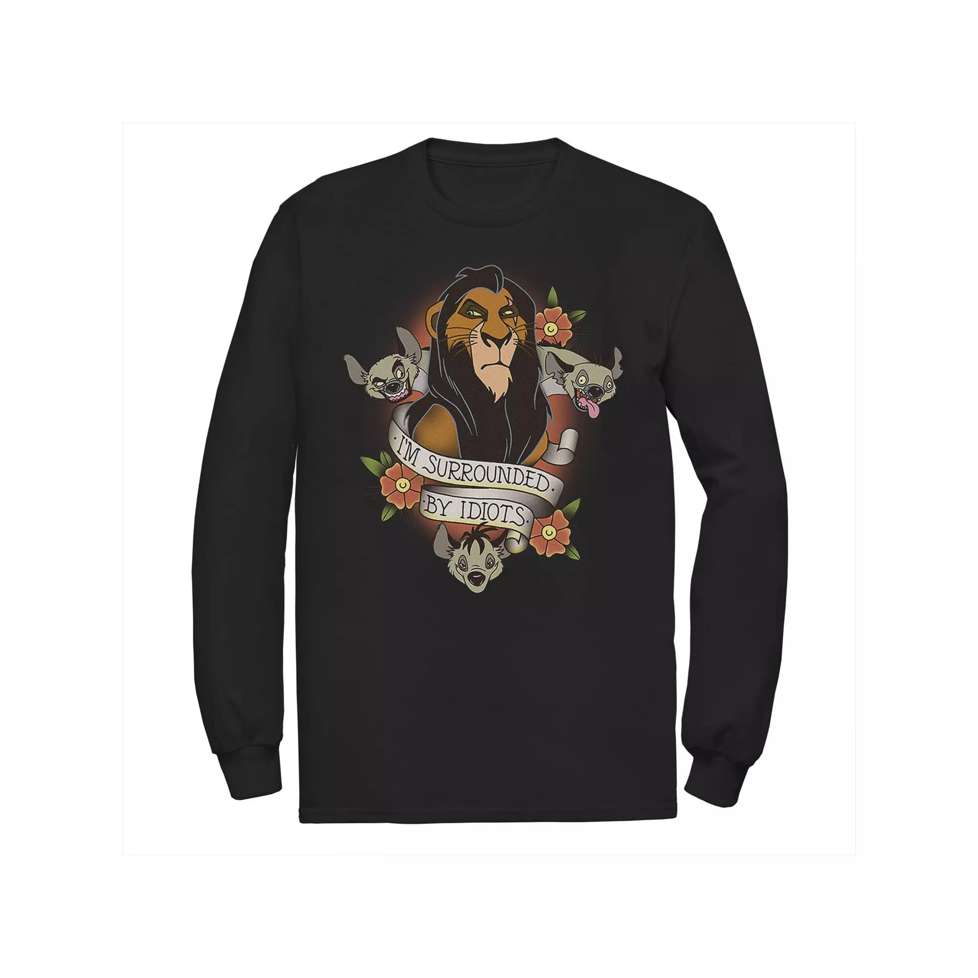 Disney's The Lion King Scar With Hyenas Men's Surrounded By Idiots Tee,  Product Image