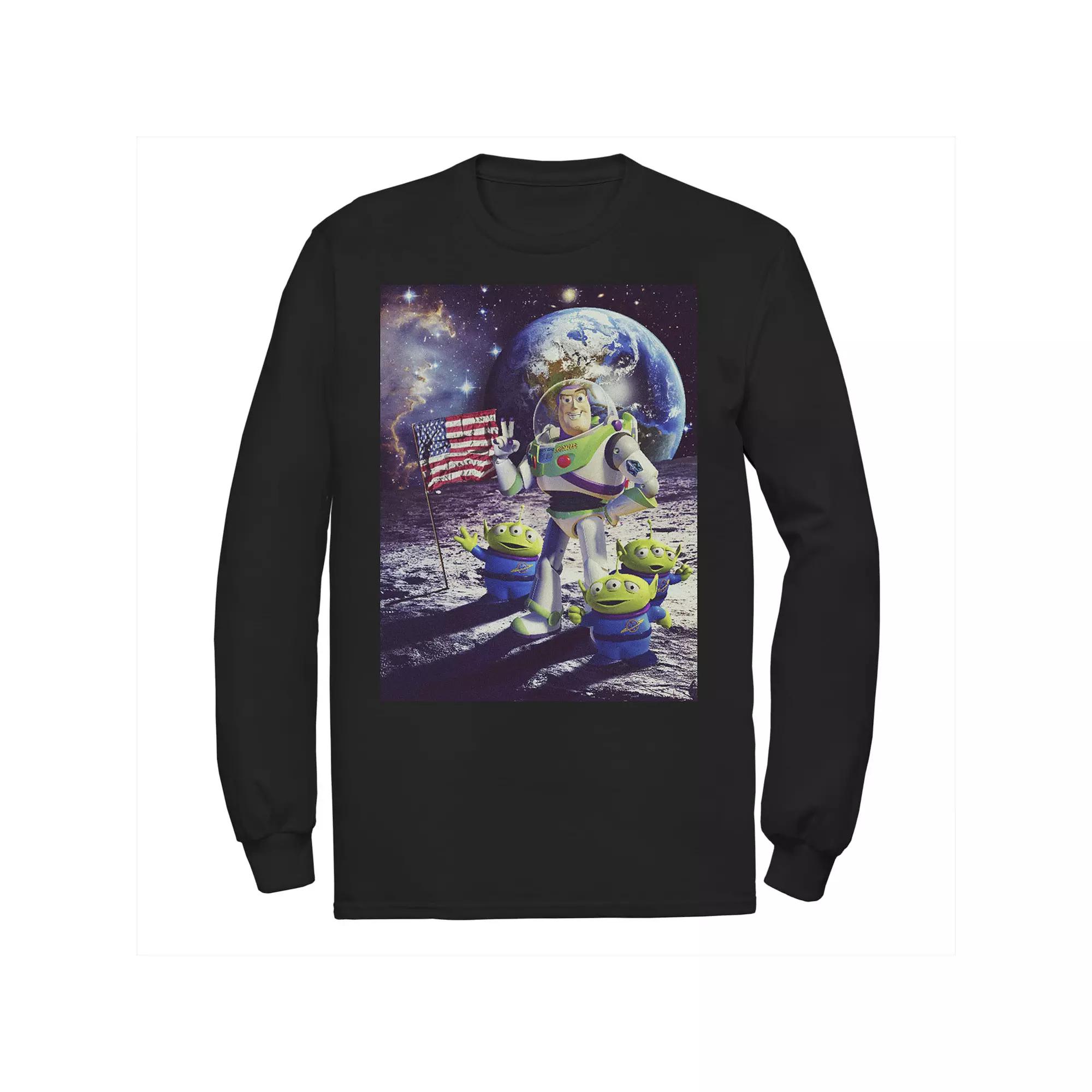 Men's Disney Pixar Toy Story Buzz and Aliens On The Moon Photo Tee,  Product Image