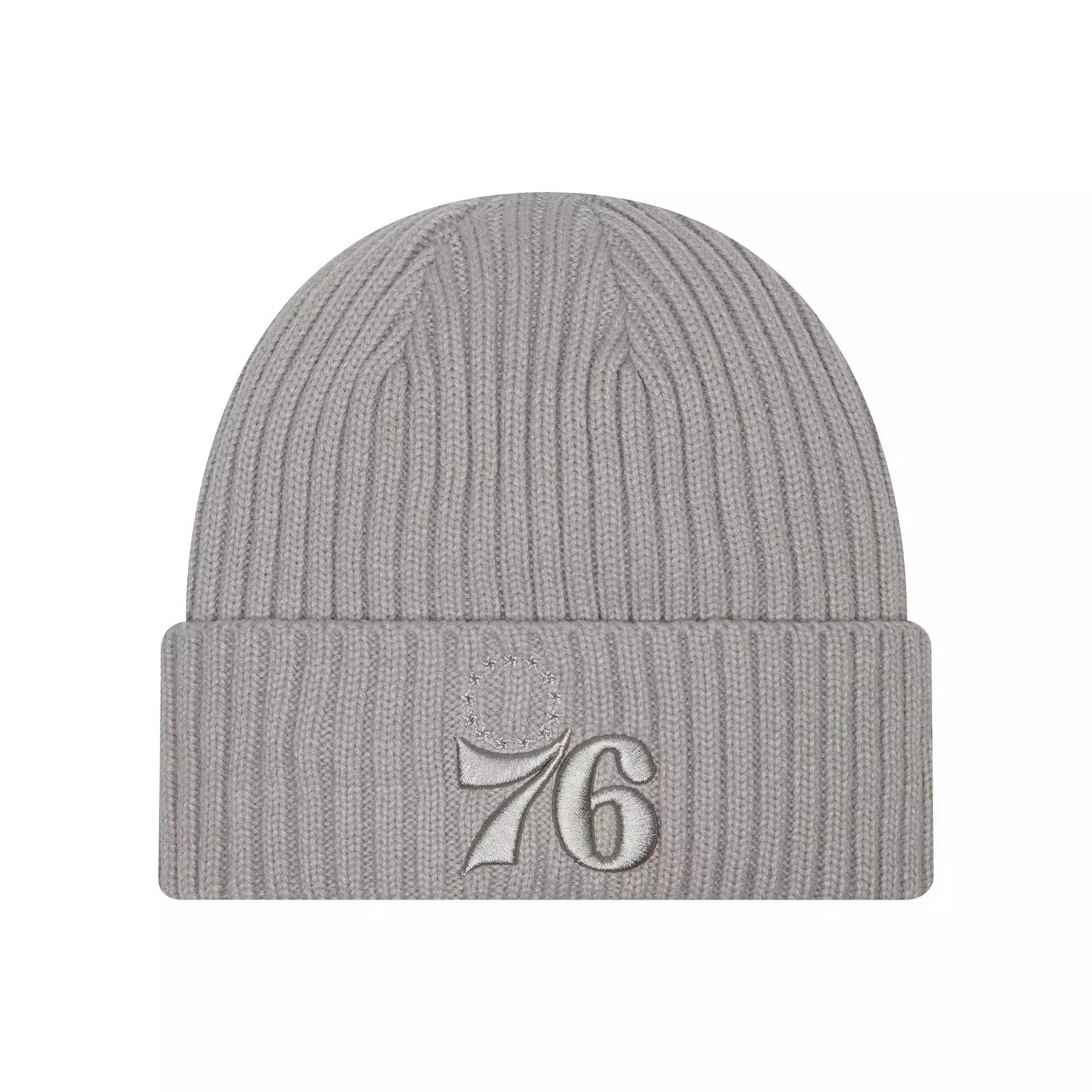 Men's New Era Gray Philadelphia 76ers Color Pack Cuffed Knit Hat, 76r Grey Product Image
